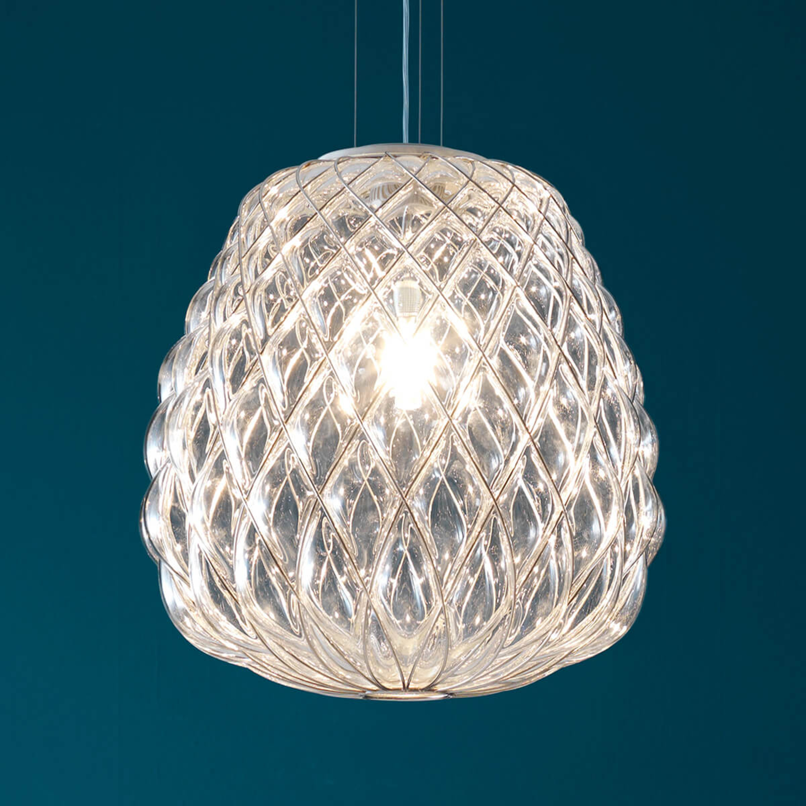 koffer Afrekenen geluid Glazen design hanglamp Pinecone | Lampen24.nl