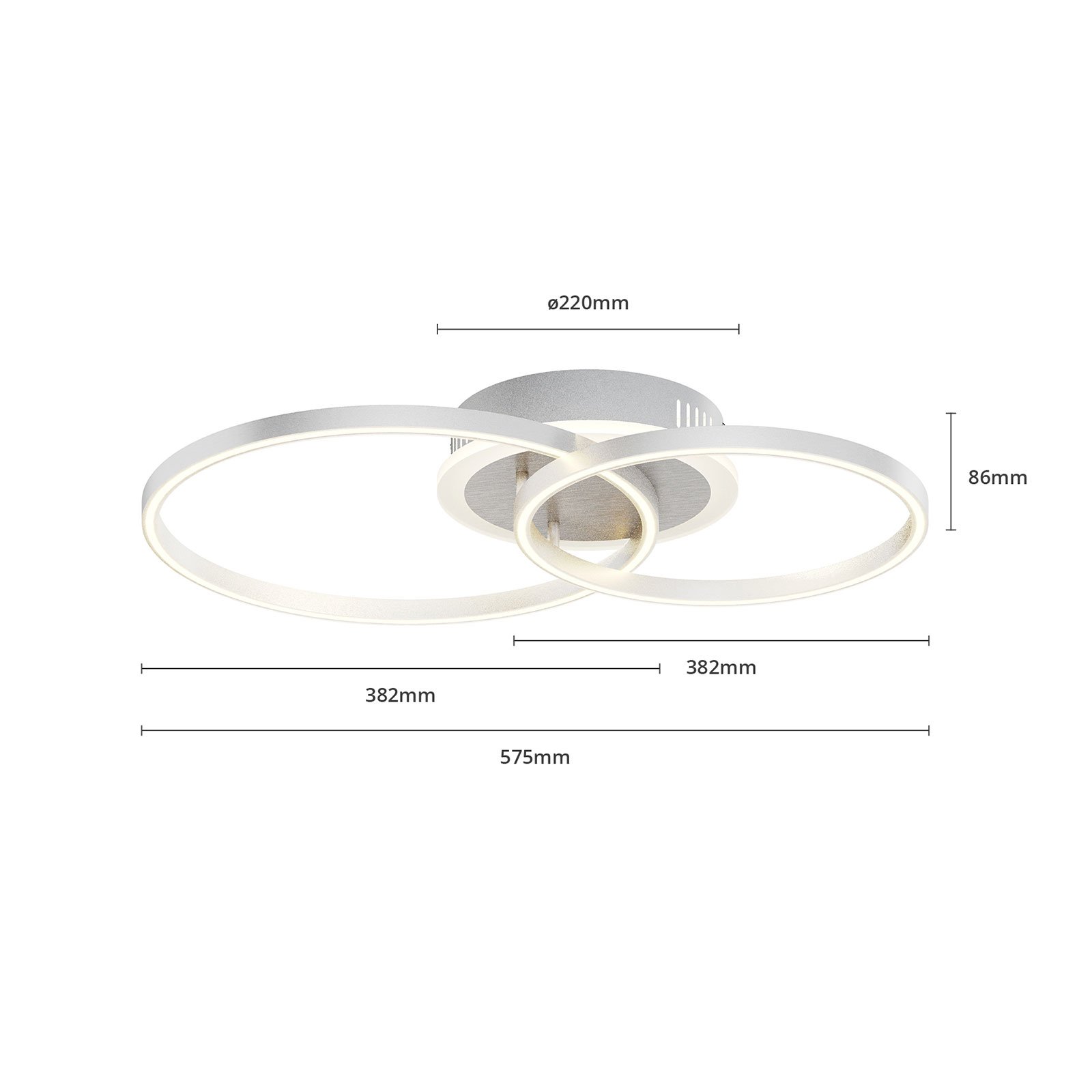 Edica Candeeiro de Tecto Smart Home Nickel - Lindby