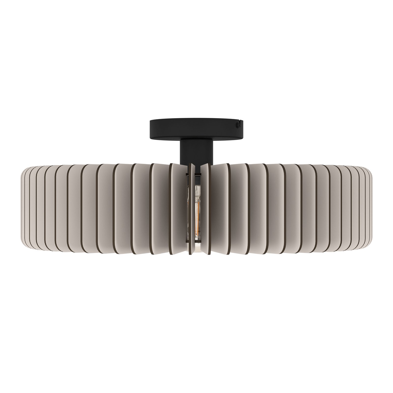 Lámpara de techo Palombaia, blanca, Ø 50 cm, acero/madera, E27