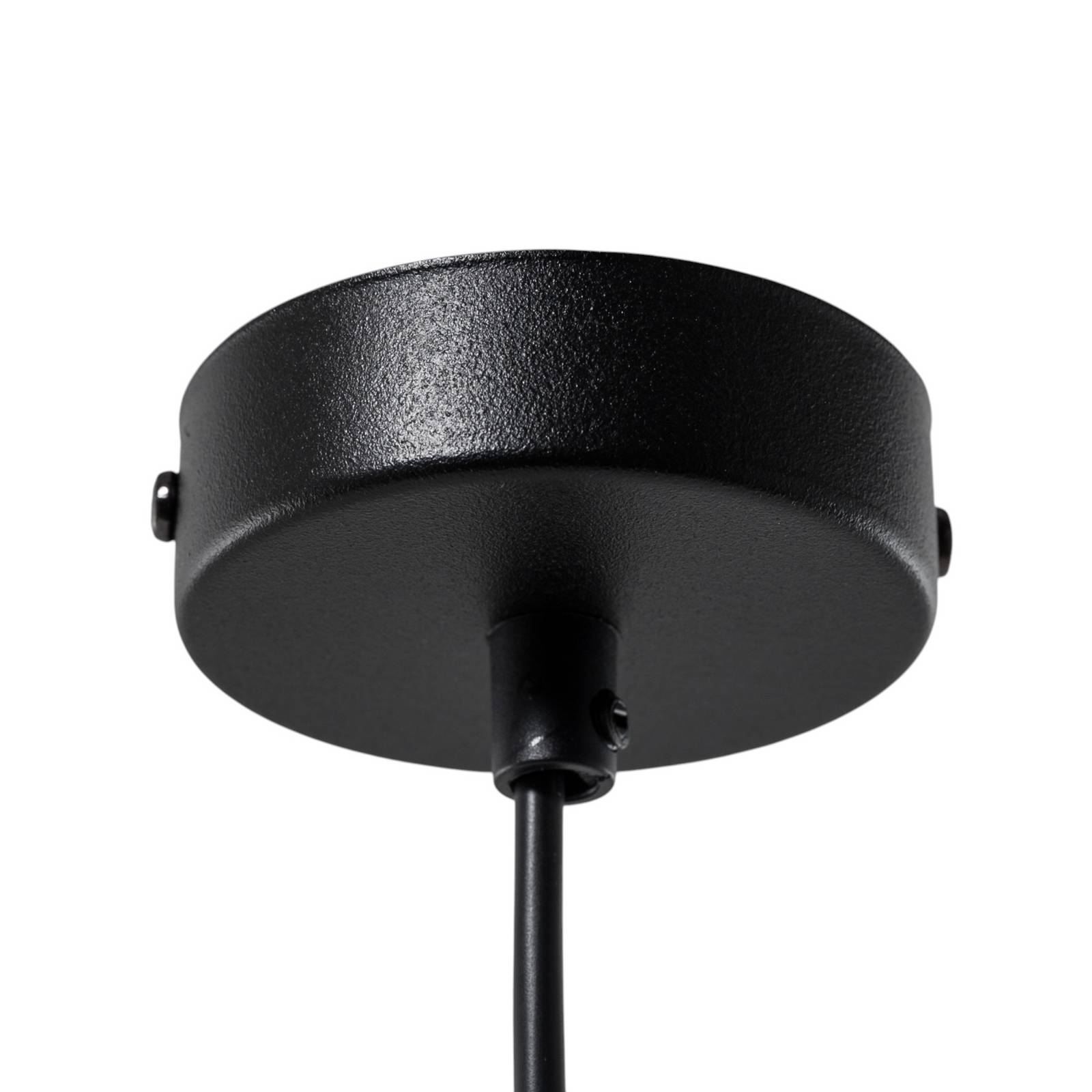 Lampa wisząca Seco, Ø 18 cm, czarna, metal/drewno