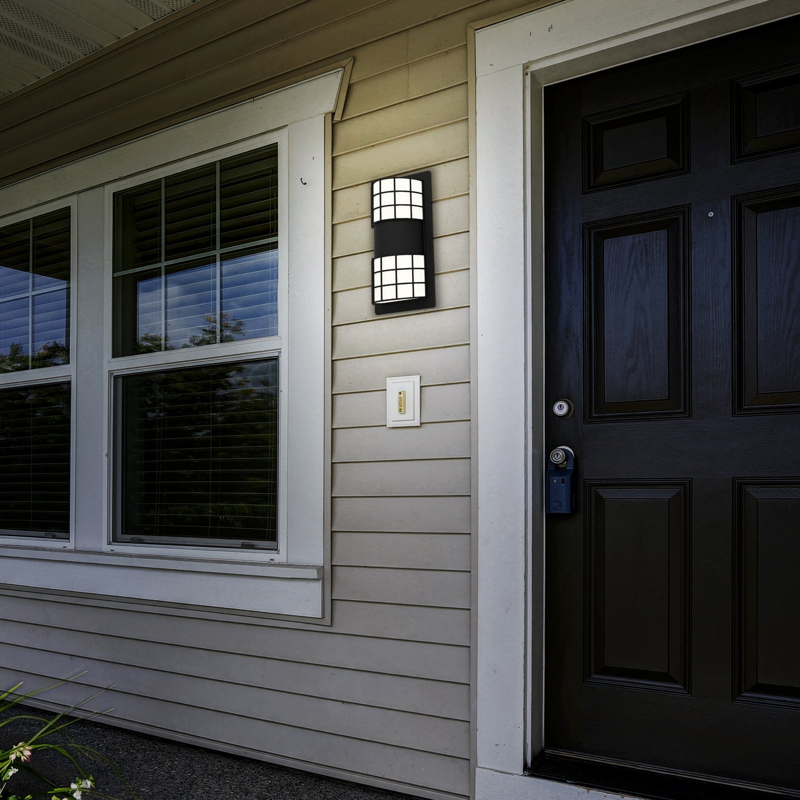 EGLO Cistierna 2 aplique de exterior, negro/blanco