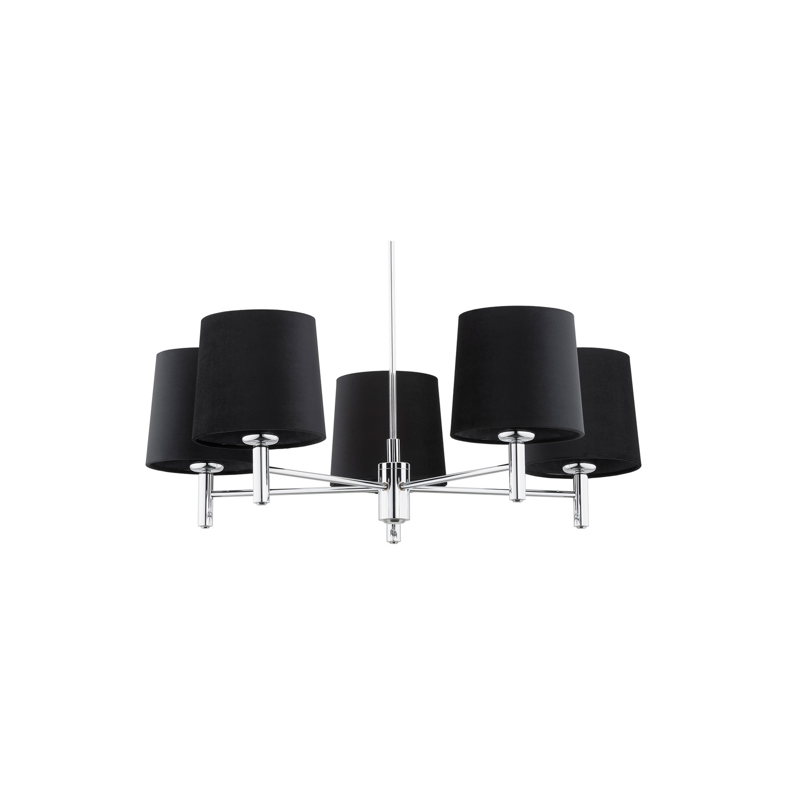 Pendant light Bono, 5-bulb, chrome/black