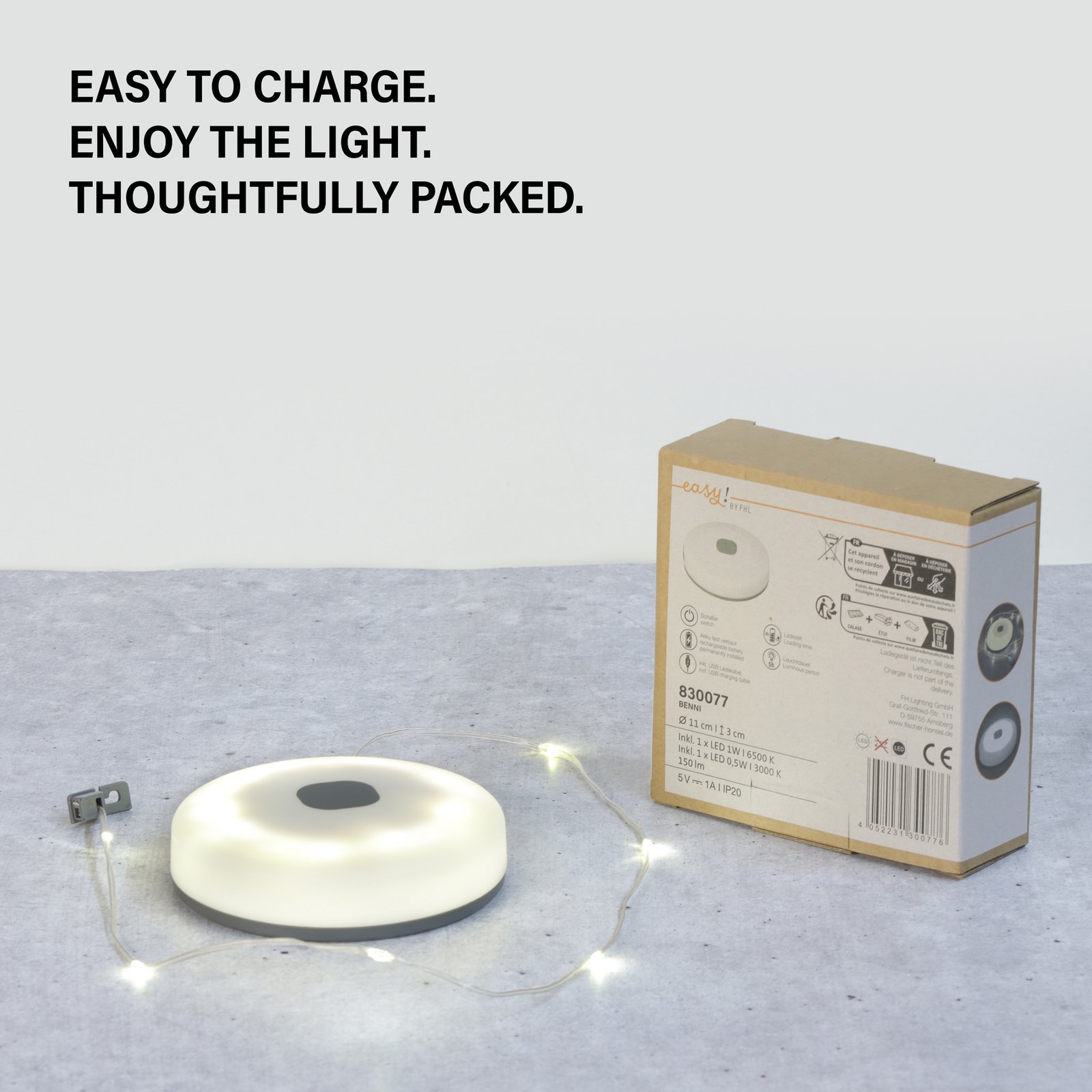 Guirlande lumineuse LED Benni, blanc, 10 m, extensible, batterie Guirlande lumineuse LED Benni, blanc, 10 m, extensible, batterie