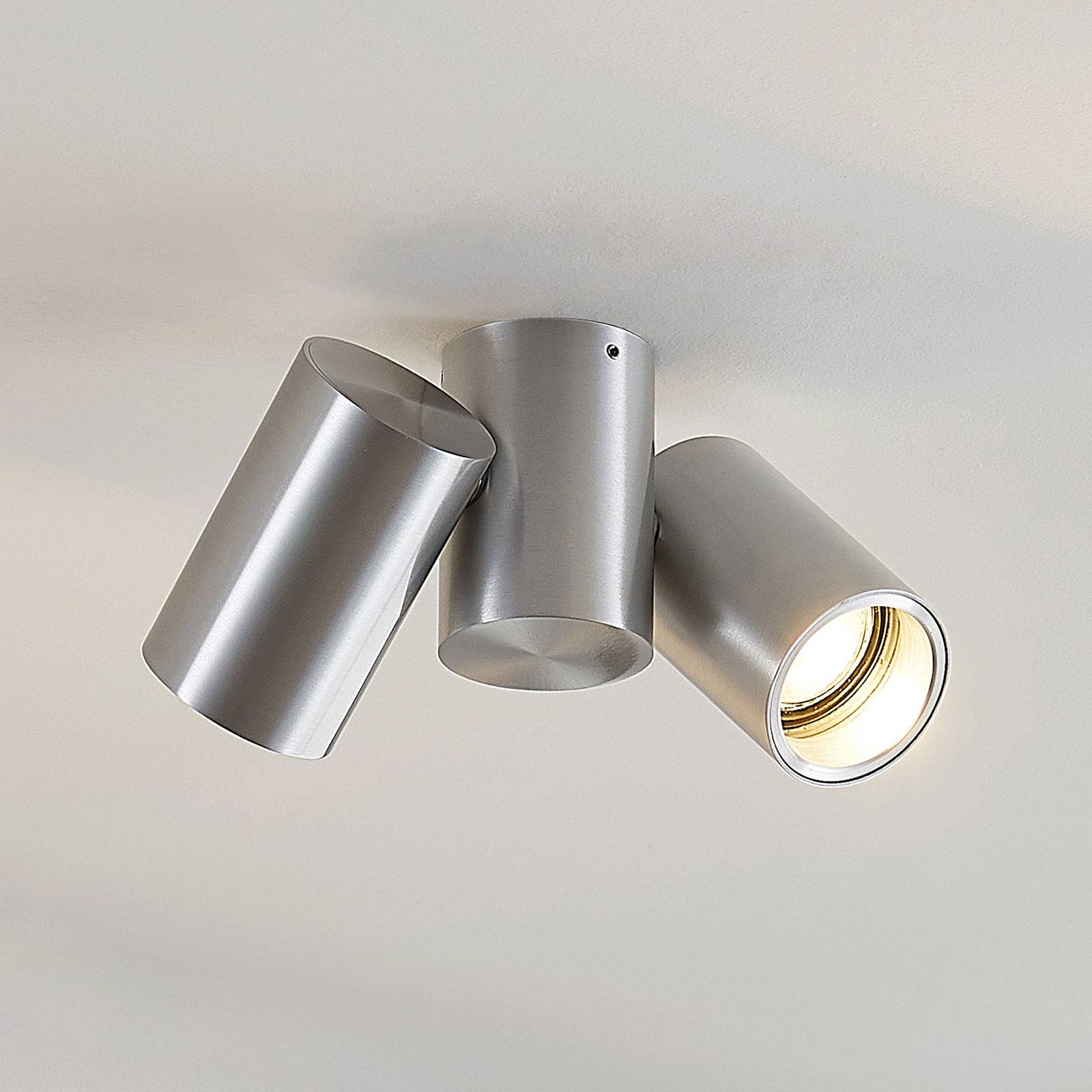 Arcchio Gesina ceiling lamp, 2-bulb, aluminium, for Living / Dining Room, aluminium, metal, GU10, 50 W, energy efficiency: A++, L: 17.5 cm, W: 5.7 cm, H: 11.5 cm