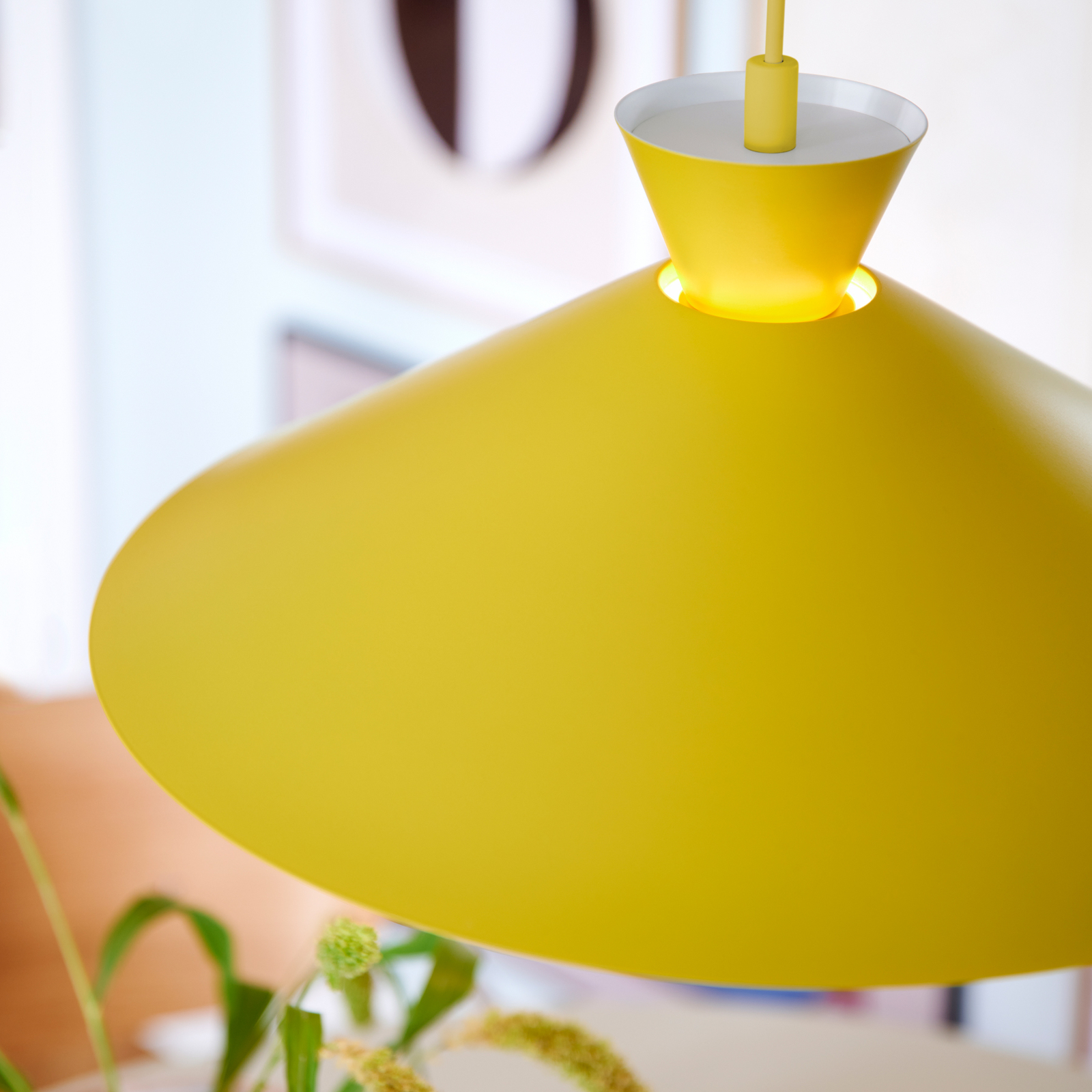 Lámpara colgante Dial con pantalla de metal, amarillo, Ø 45 cm