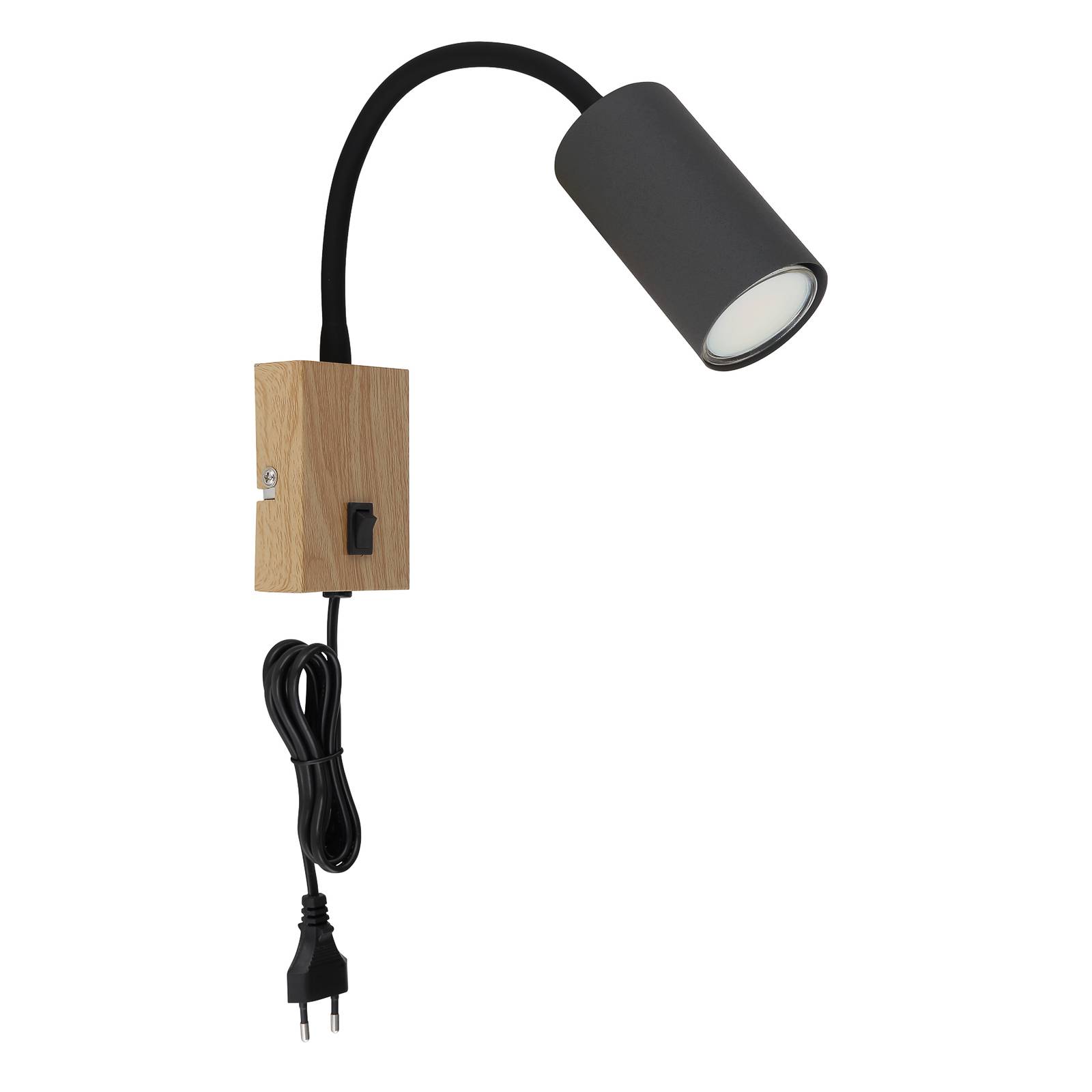 Vägglampa Robby med trälackering