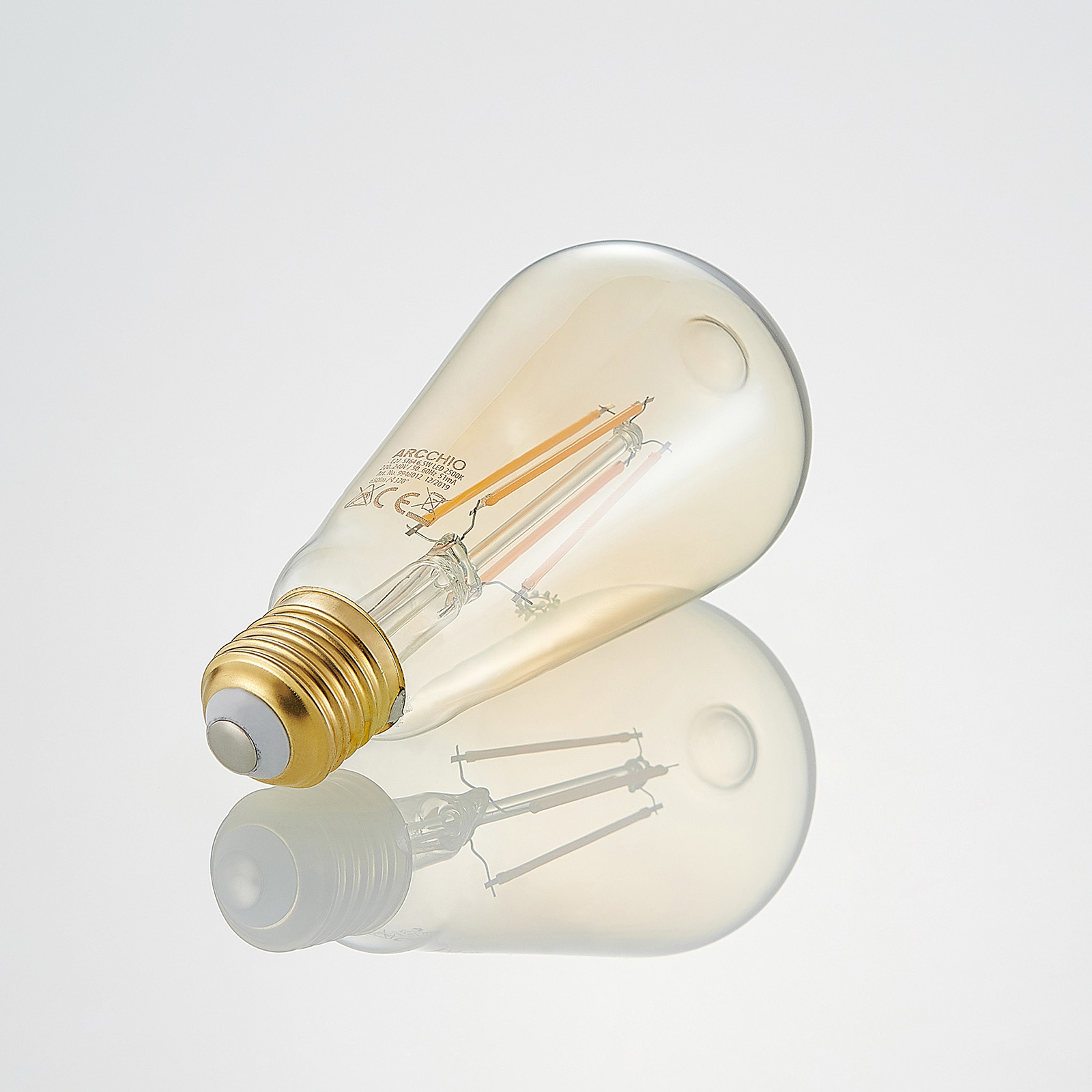 Ampoule LED E27 ST64 6,5 W 2 500 K ambre Luminaire.fr