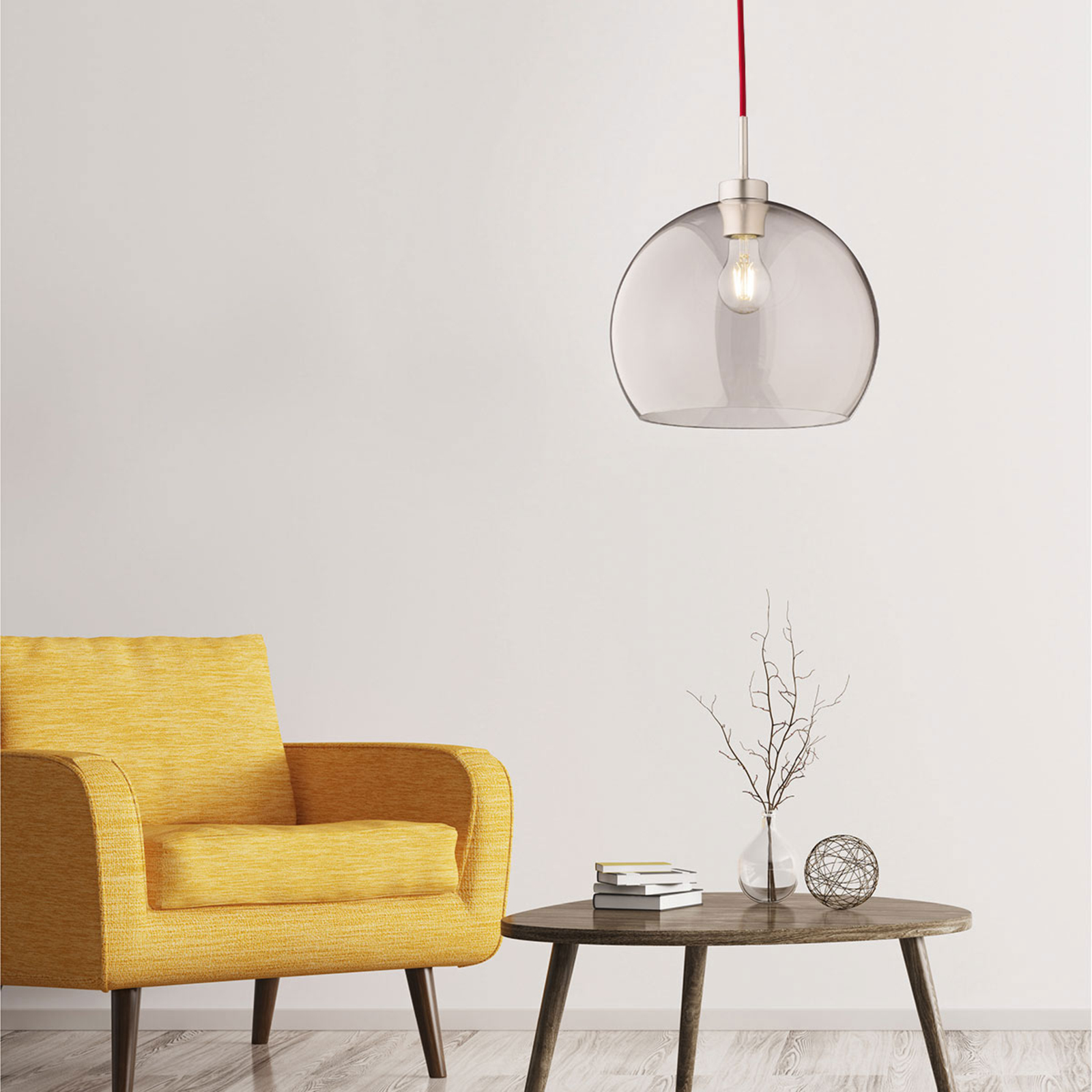 Hanglamp van helder gerookt glas