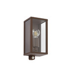 Applique da esterno Peldar, ruggine/trasparente, 26 cm, con sensore - Lindby