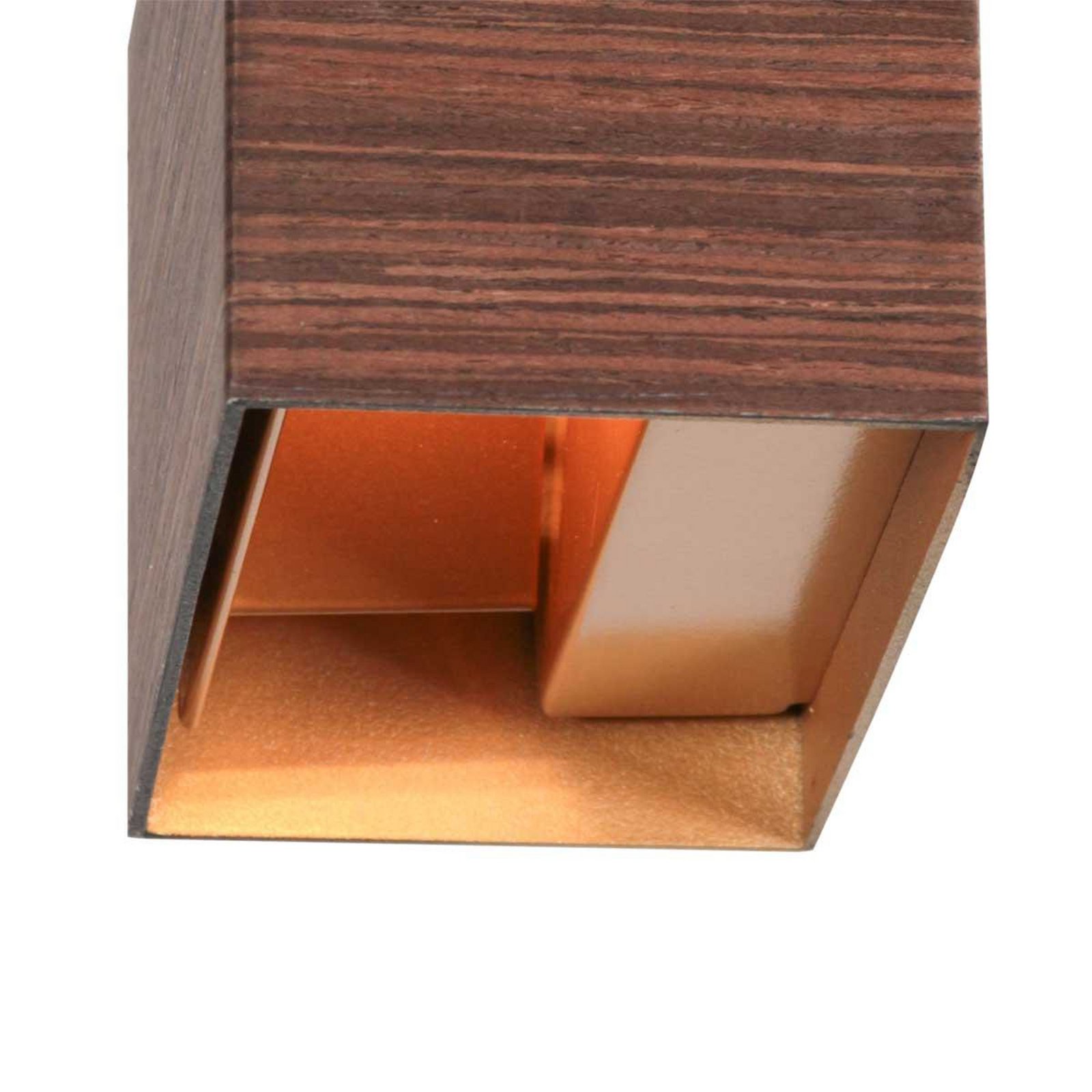 LED wall light Muro 3365, wood look, angular, G9, 2,700 K