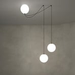 Maytoni LED-riippuvalaisin Twins, musta, lasi, Ø 20 cm