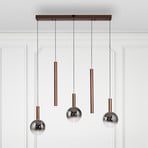 Paul Neuhaus LED závěsné světlo Bowl, délka 100 cm, hnědá/šedá