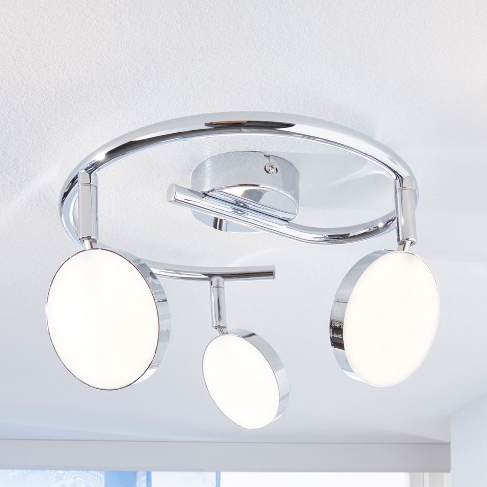 Keylan LED ceiling spotlight, three-bulb, round, Lampenwelt.com, for Living / Dining Room, metal, plastic, 4 W, energy efficiency: A+, H: 17 cm