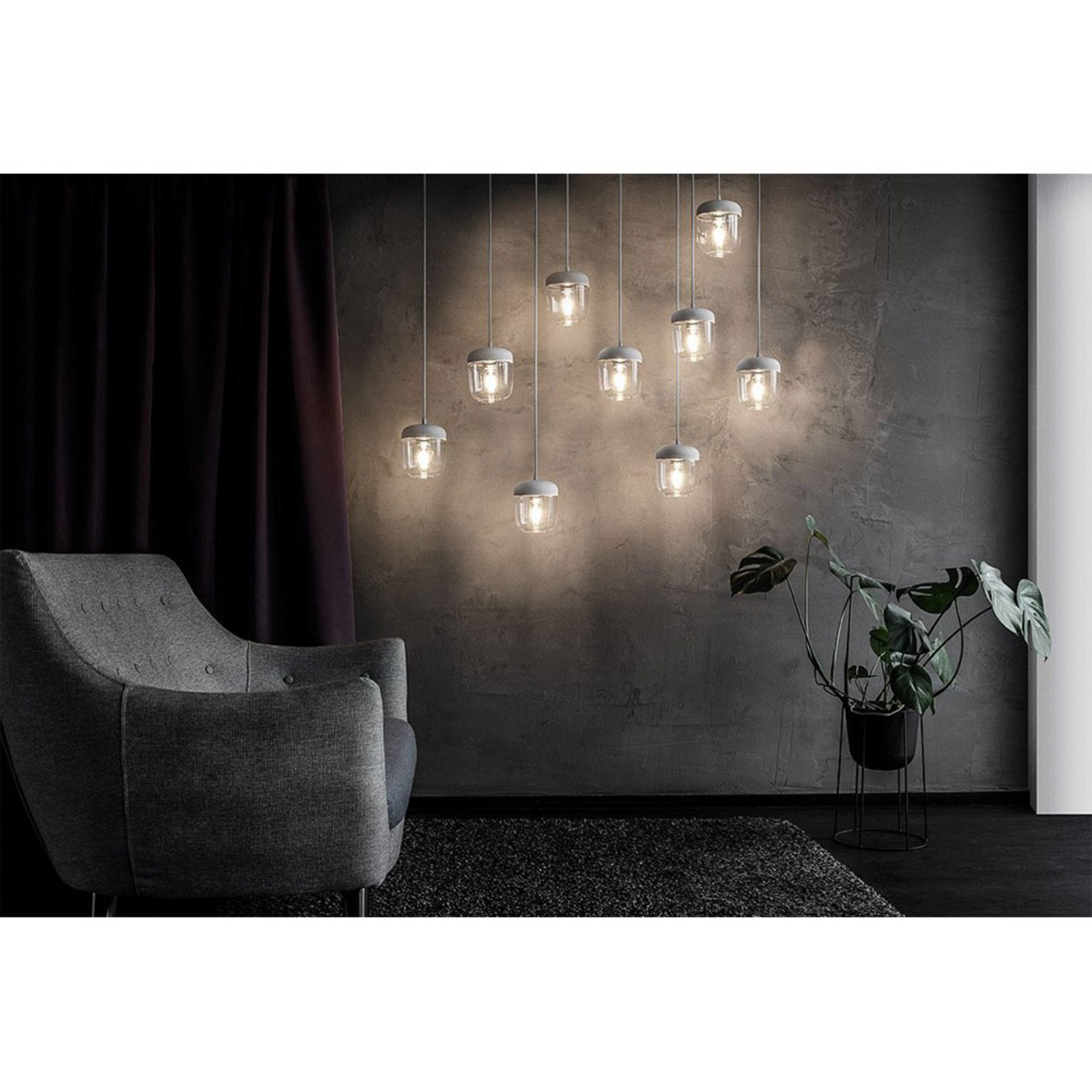 Acorn Shade White/Polished Steel - UMAGE