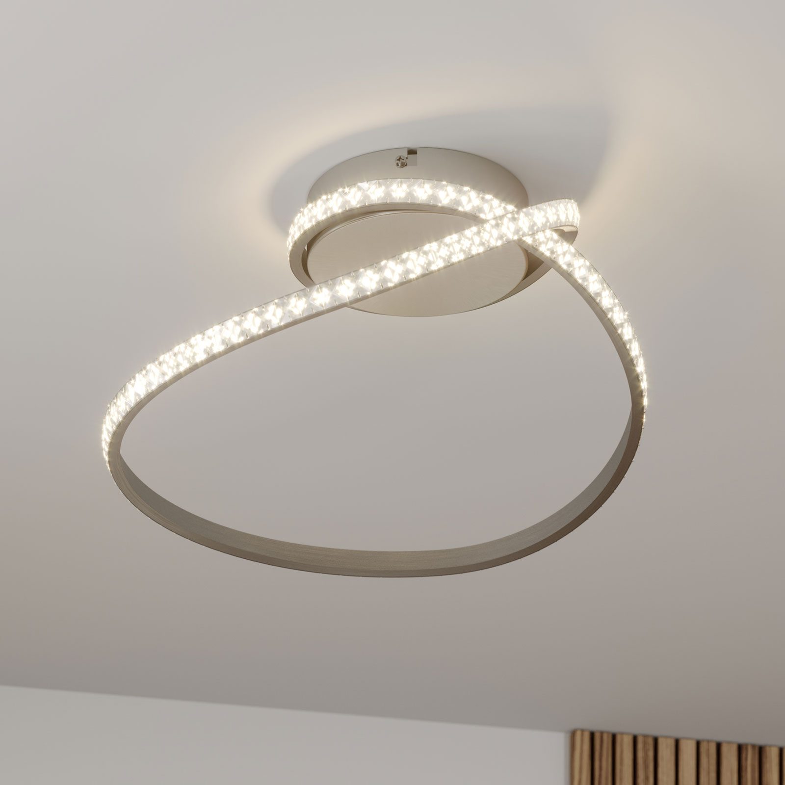 Lindby Criostal LED ceiling light with RGB change