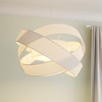 Lindby hanging light Simaria, white, textile, 60cm