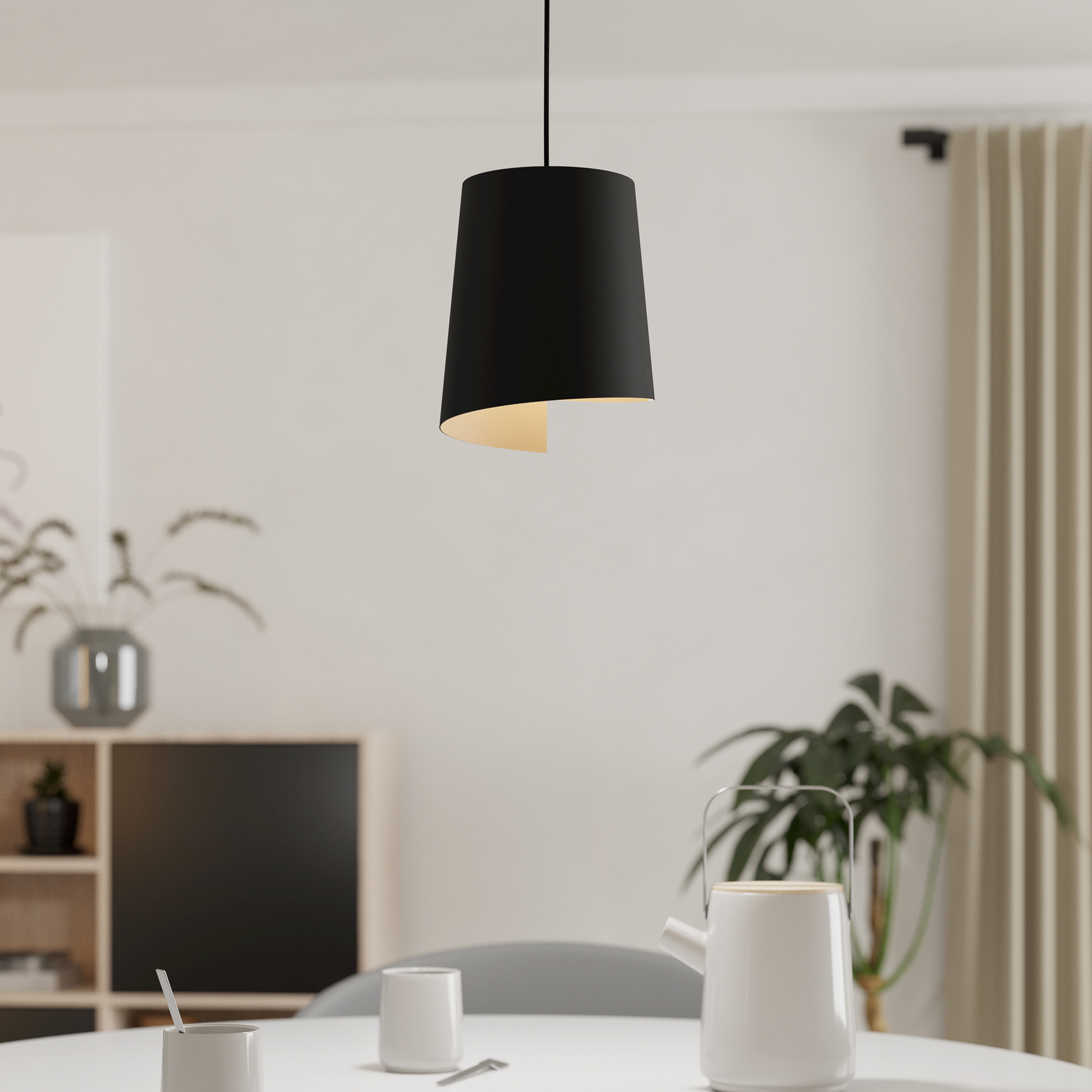 Висяща лампа Боливия, черен/пясъчен цвят, 1 лампа Висяща лампа Боливия, черен/пясъчен цвят, 1 лампа