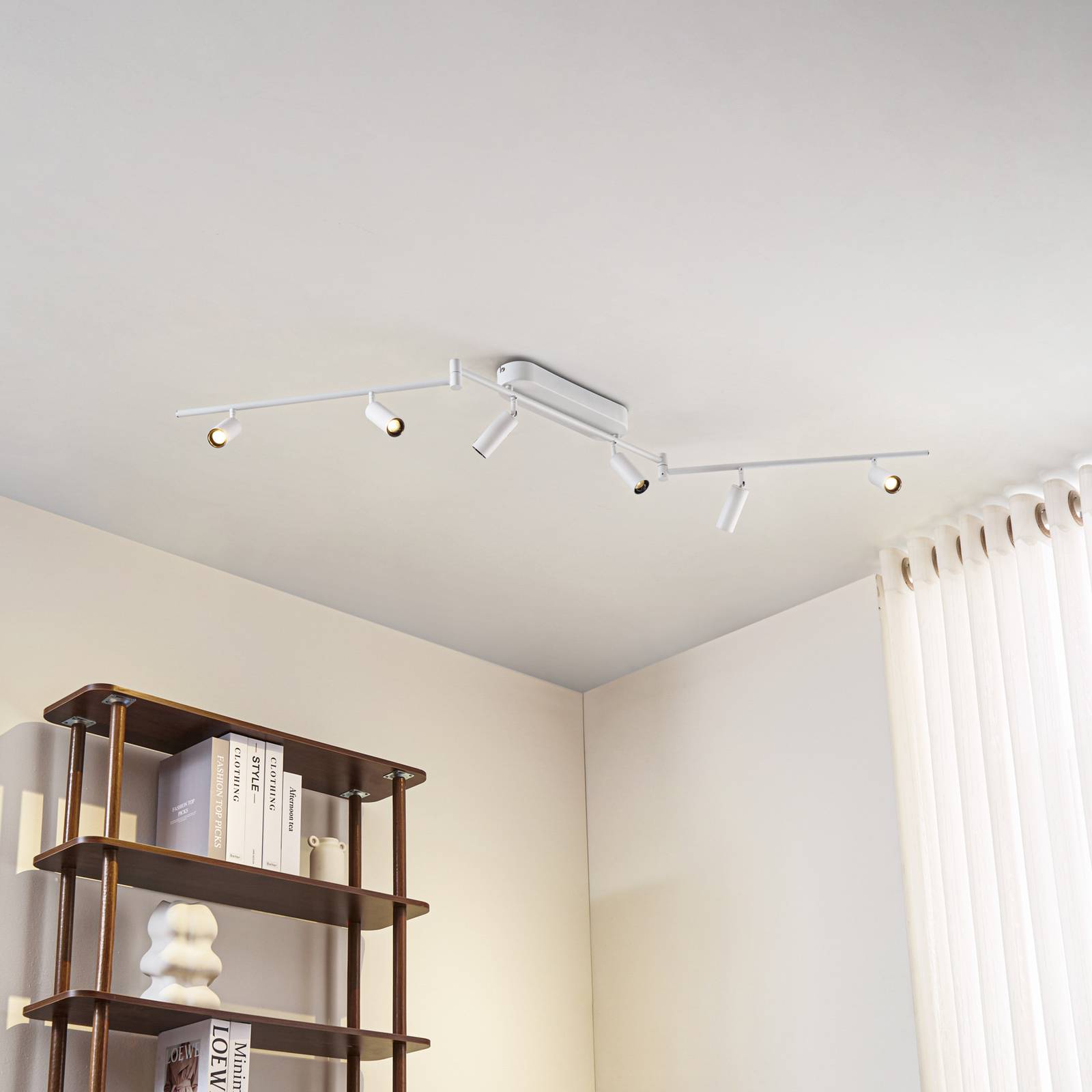 Lindby LED-Deckenleuchte Eldrin, 6-flammig, Spots, weiß günstig online kaufen