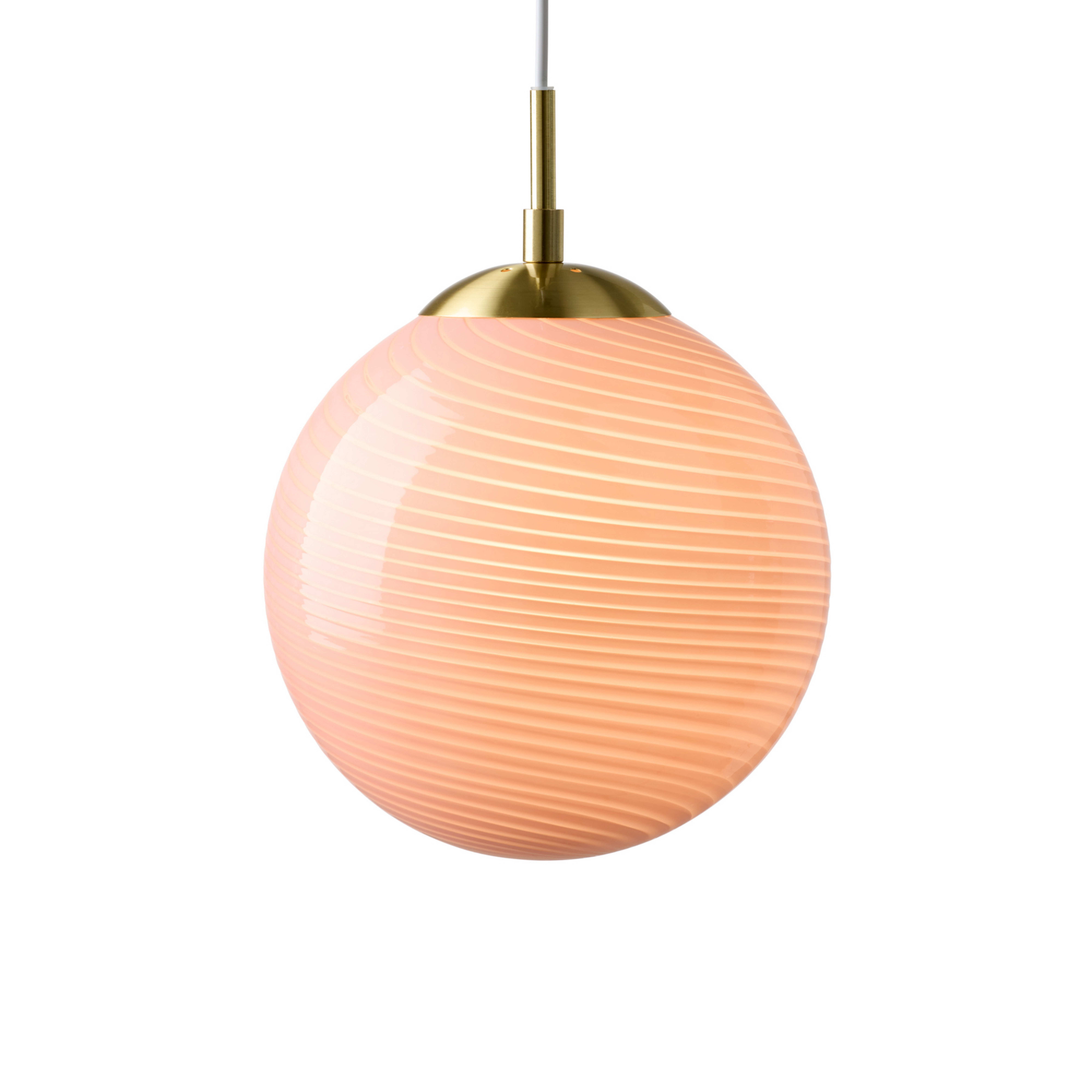 CANDY BALL hanging light, pink/antique brass, Ø 20 cm – Halo Design