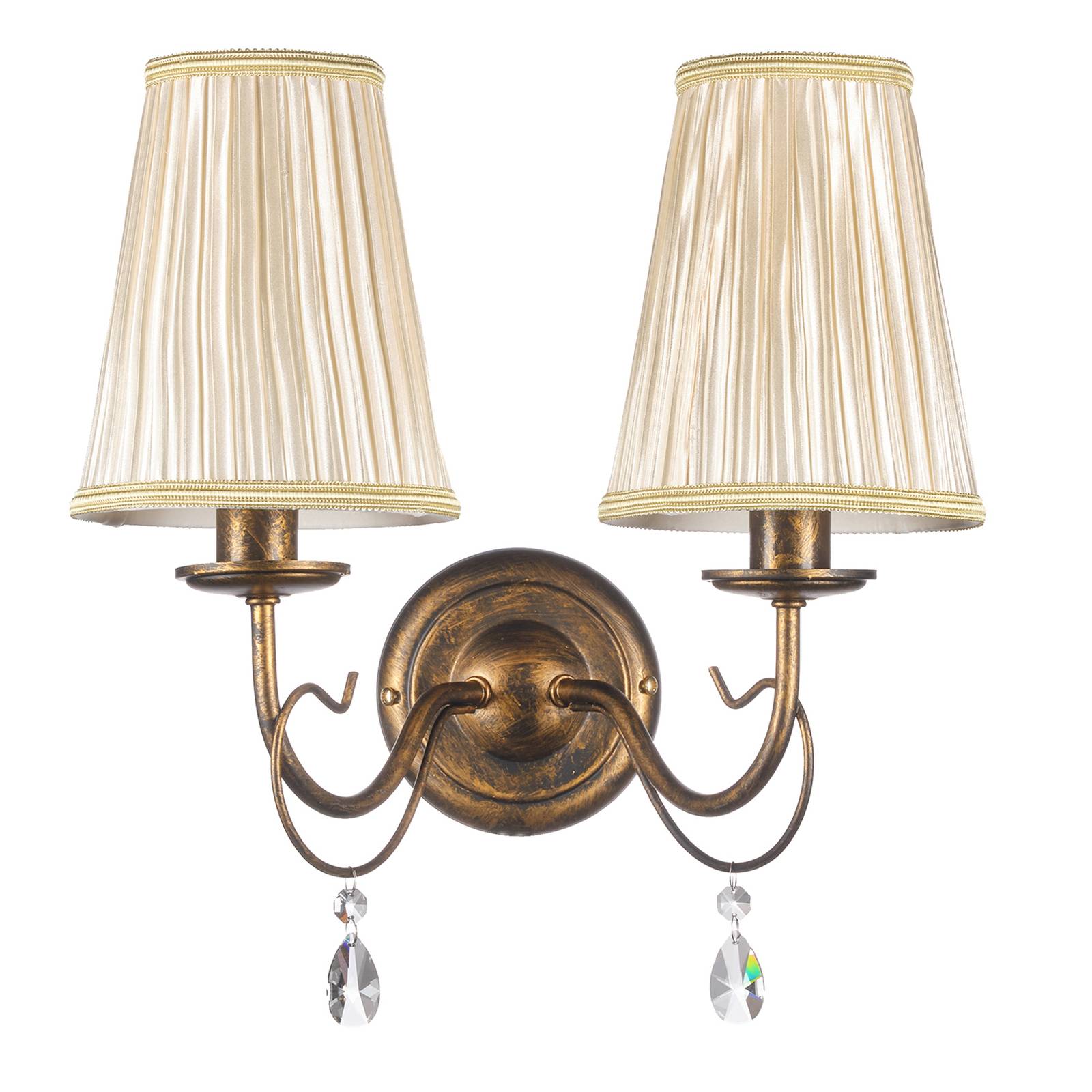 Wandleuchte Delia bronzefarben 2-flammig Breite 25 cm