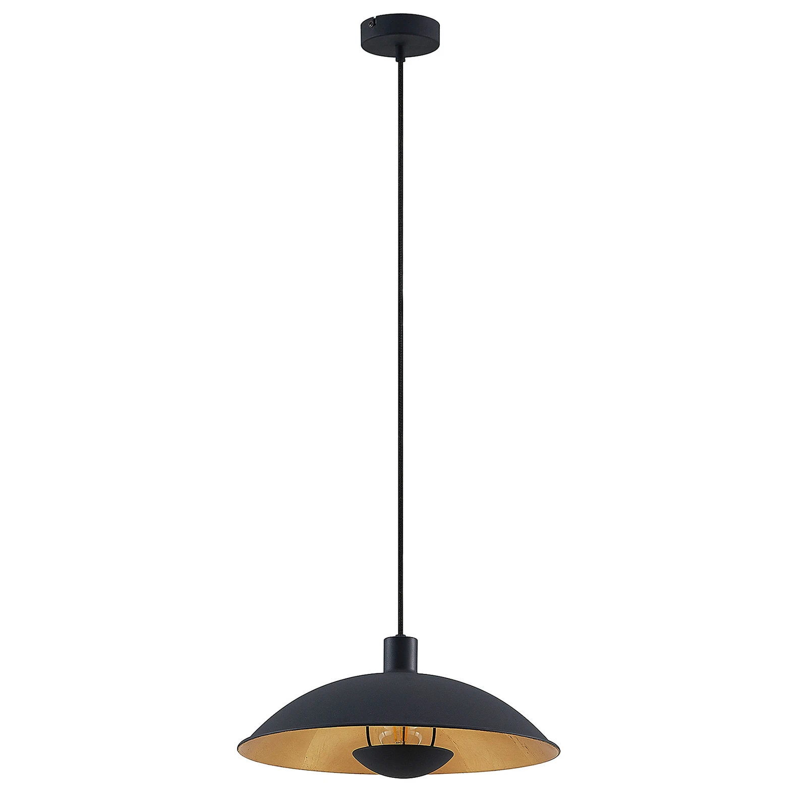 Lindby viseča svetilka Narisara, Ø 40 cm, E27, črno-zlata