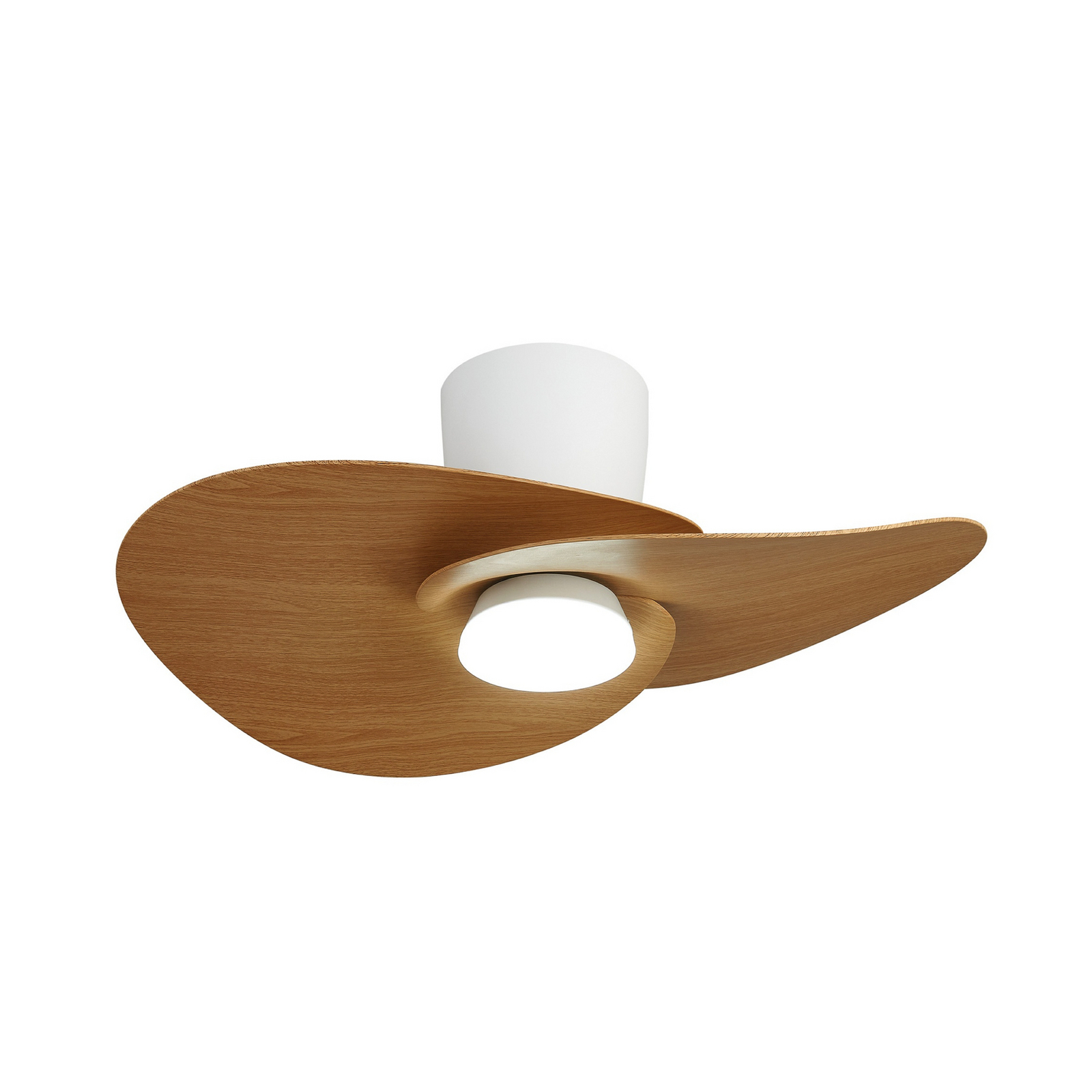 LED-Deckenventilator Nenufar, weiß/holz, DC, leise, CCT