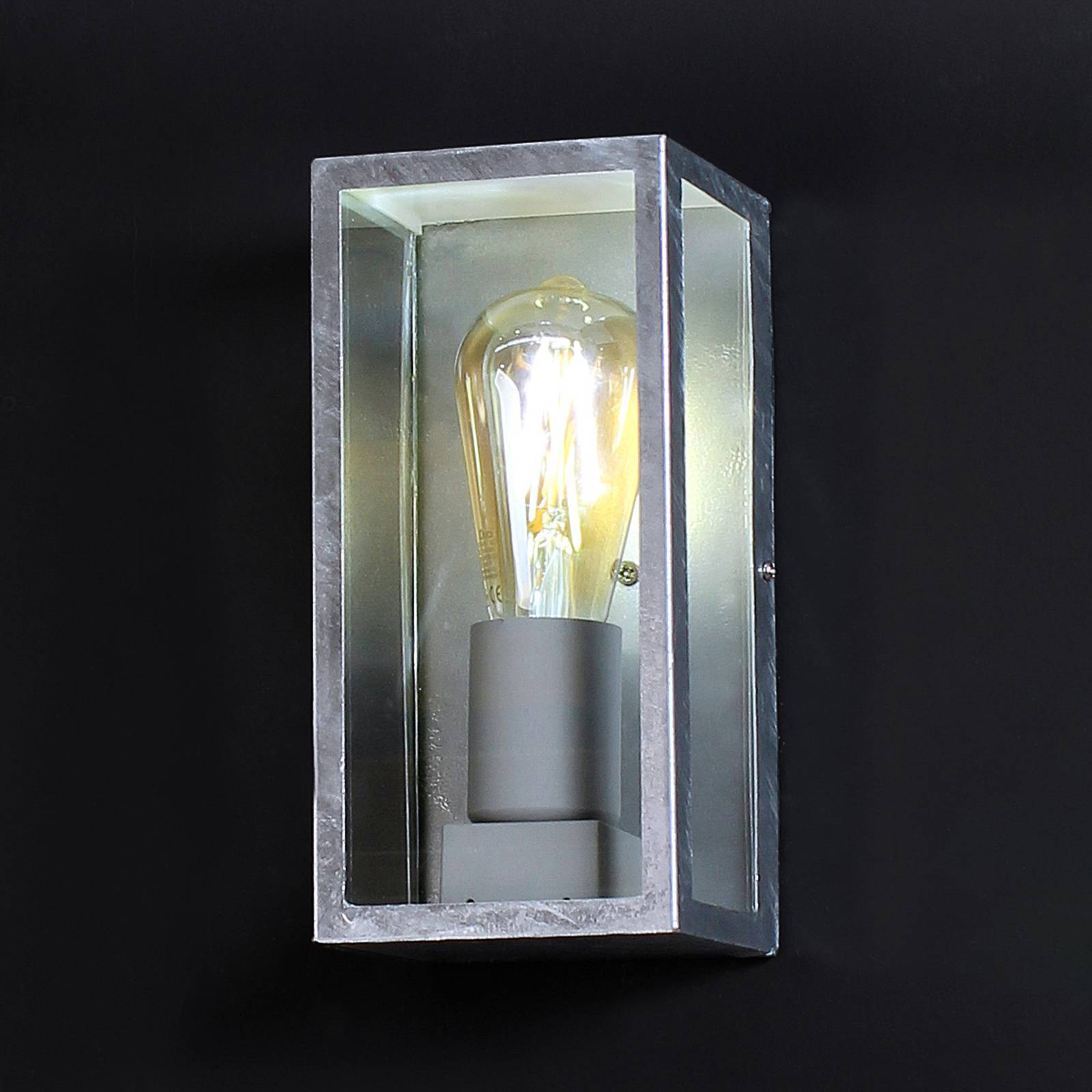 Külső fali lámpa Karo, alumínium és üveg, cink