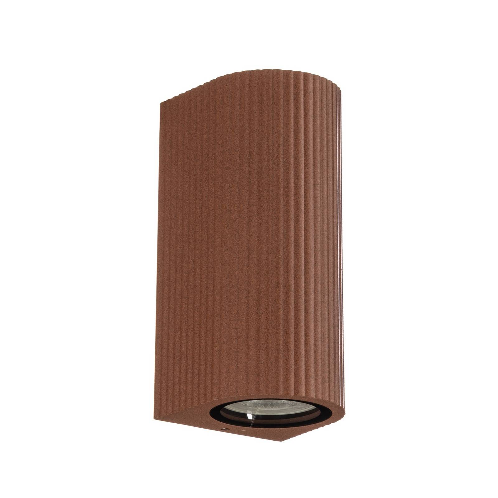 Lindby Kinkiet zewnętrzny Aluvo, rdza, 16 cm, IP65, karbowany