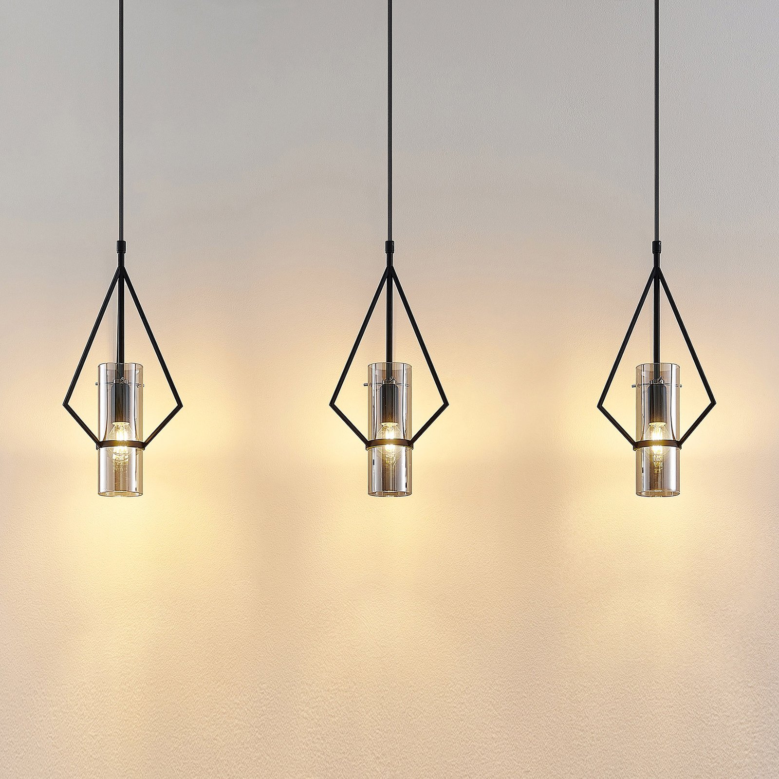 Lindby Timasia pendant light, 3-bulb, long