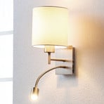 Lindby Wandlampe Camilo, nickelfarben, LED-Leselampe, E27