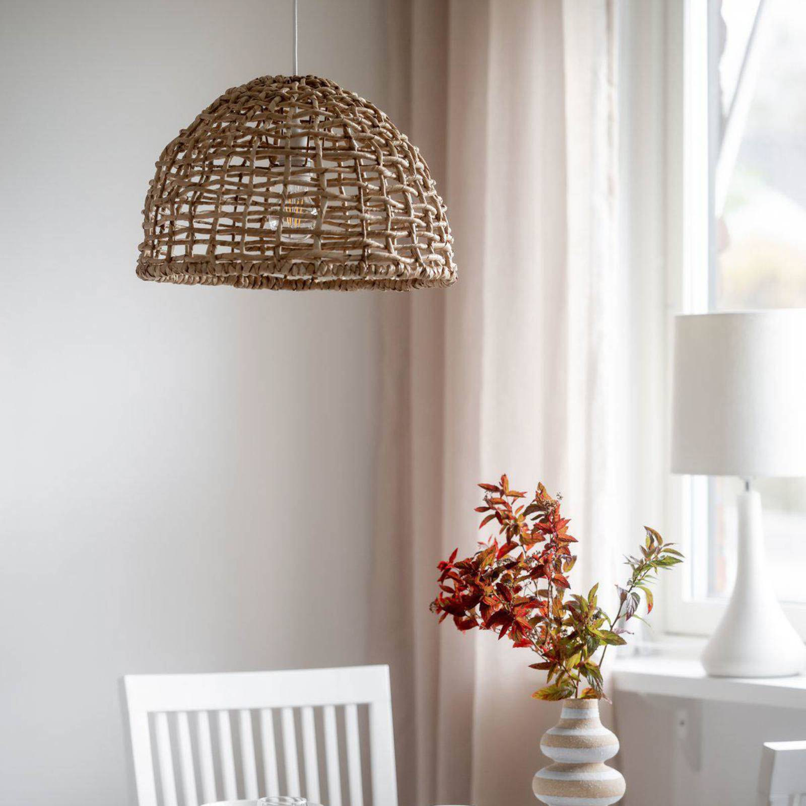 PR Home Żyrandol Cebu, Ø 37 cm, klosz Lampakanay, IP20