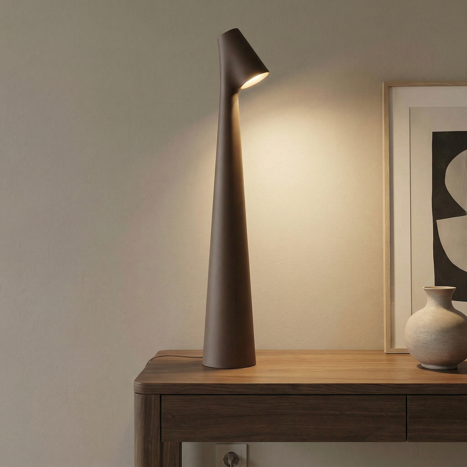 Africa Portable, donkerbruin, hoogte 40 cm, LED, accu - Vibia Africa Portable, donkerbruin, hoogte 40 cm, LED, accu - Vibia