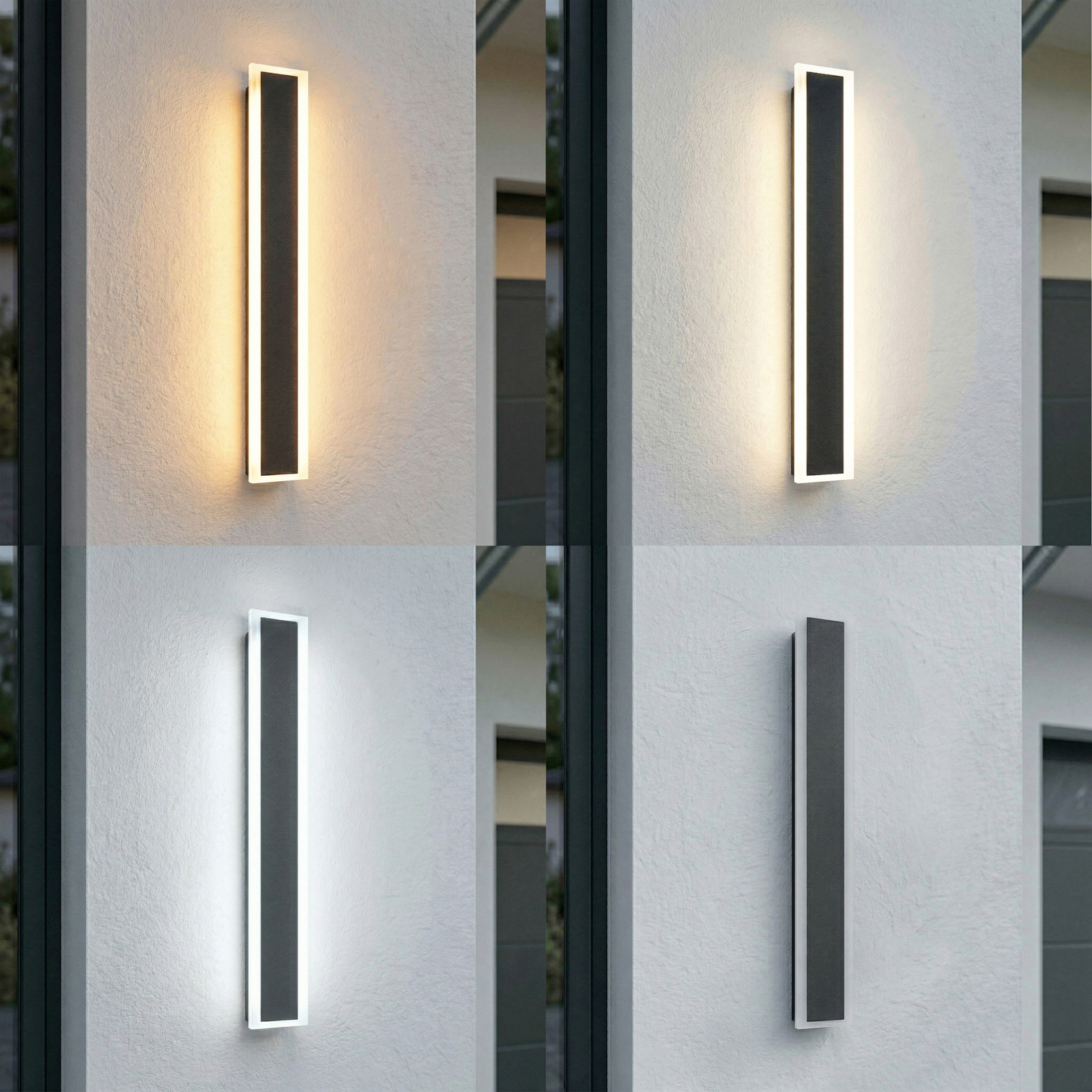 Lucande Ilora LED kültéri falilámpa, fekete, 60 cm, CCT, IP65 Lucande Ilora LED kültéri falilámpa, fekete, 60 cm, CCT, IP65