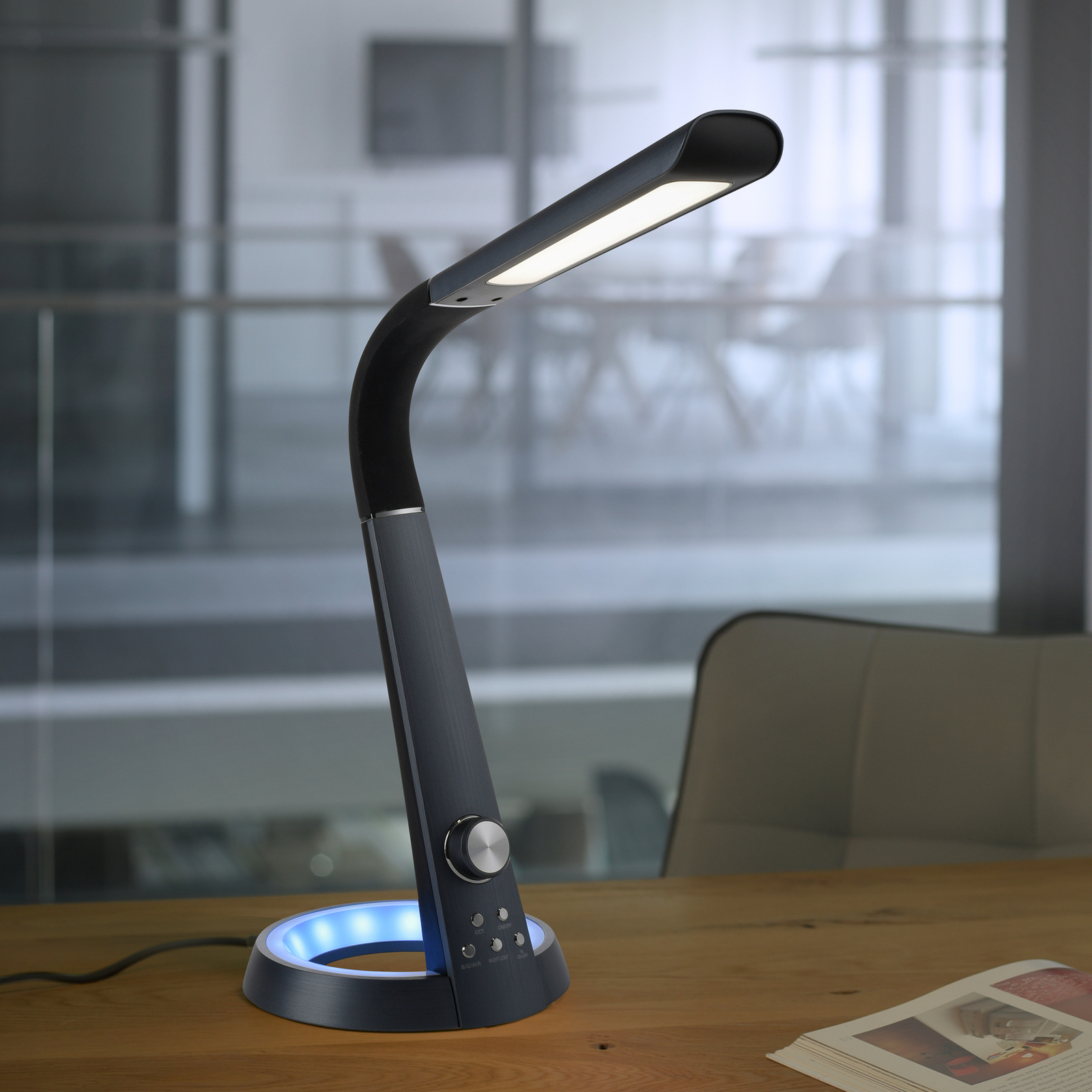 Paul Neuhaus Bill LED lampa na písací stôl, čierna