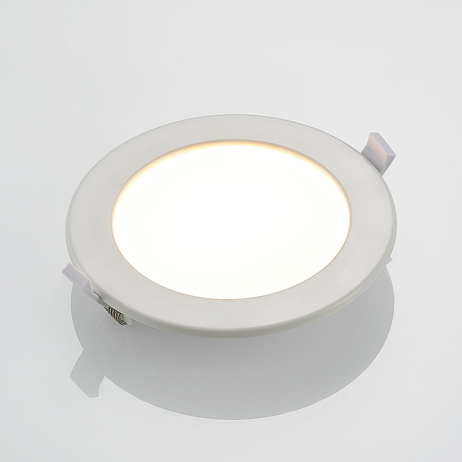 Prios LED recessed light Cadance, white, 17 cm, 10 units, dimmable