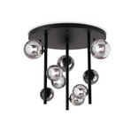 Ideal Lux Deckenlampe Perlage schwarz/rauchgrau Ø 50 cm 9flg