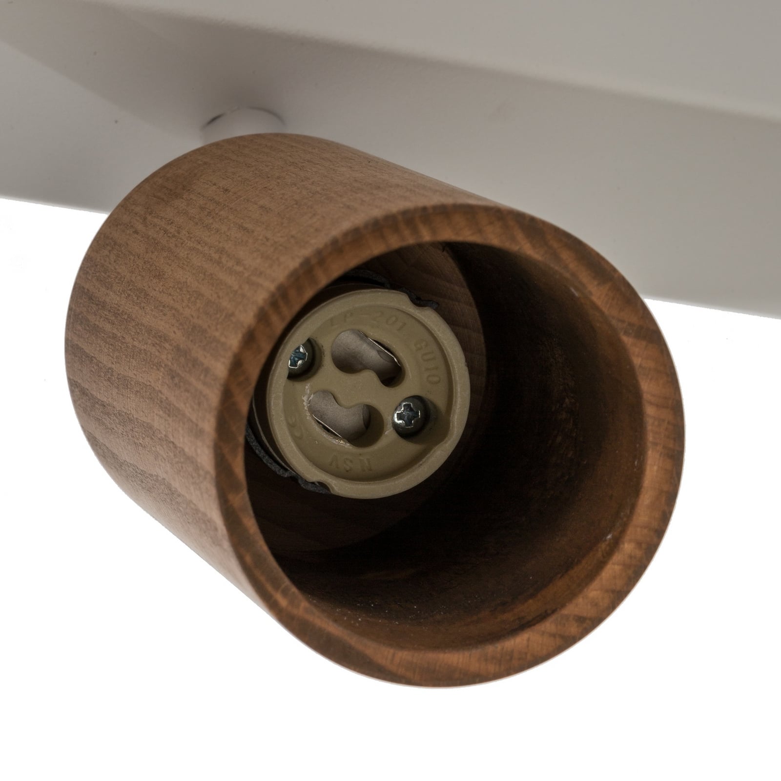 Deckenstrahler Nisse, weiß, Länge 90 cm, 5-flg., Holz/Metall