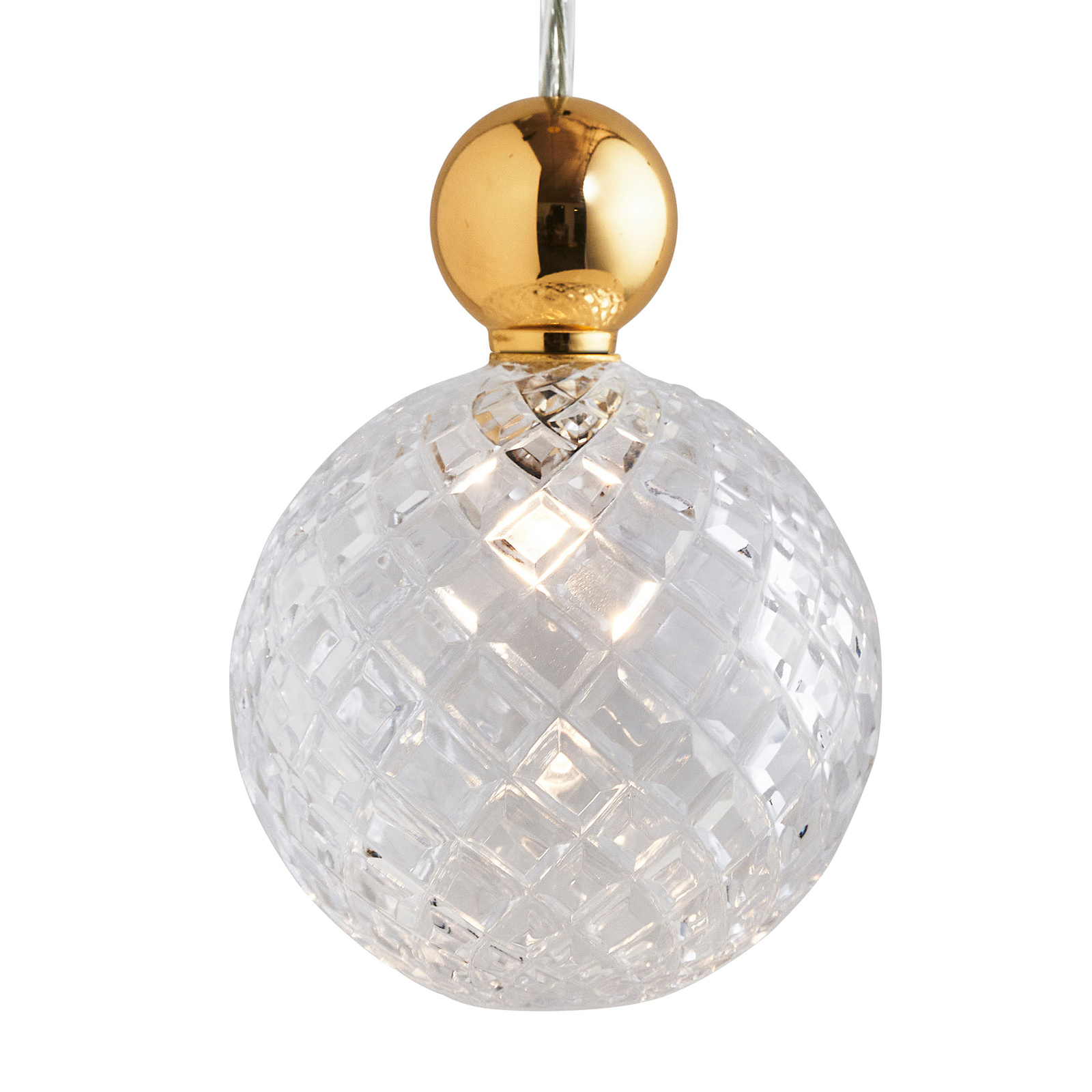 EBB & FLOW Uva L hanging lamp, gold, small check