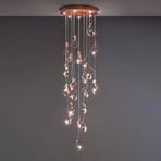 Knikerboker Candeeiro suspenso Curve LED, 20fl, cobre