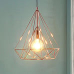 Copper-coloured cage pendant light Jossa