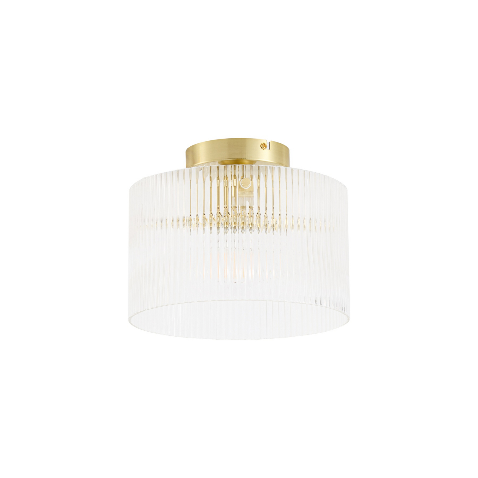 Meritt plafondlamp, messing/helder, Ø 25 cm, glas - Lucande
