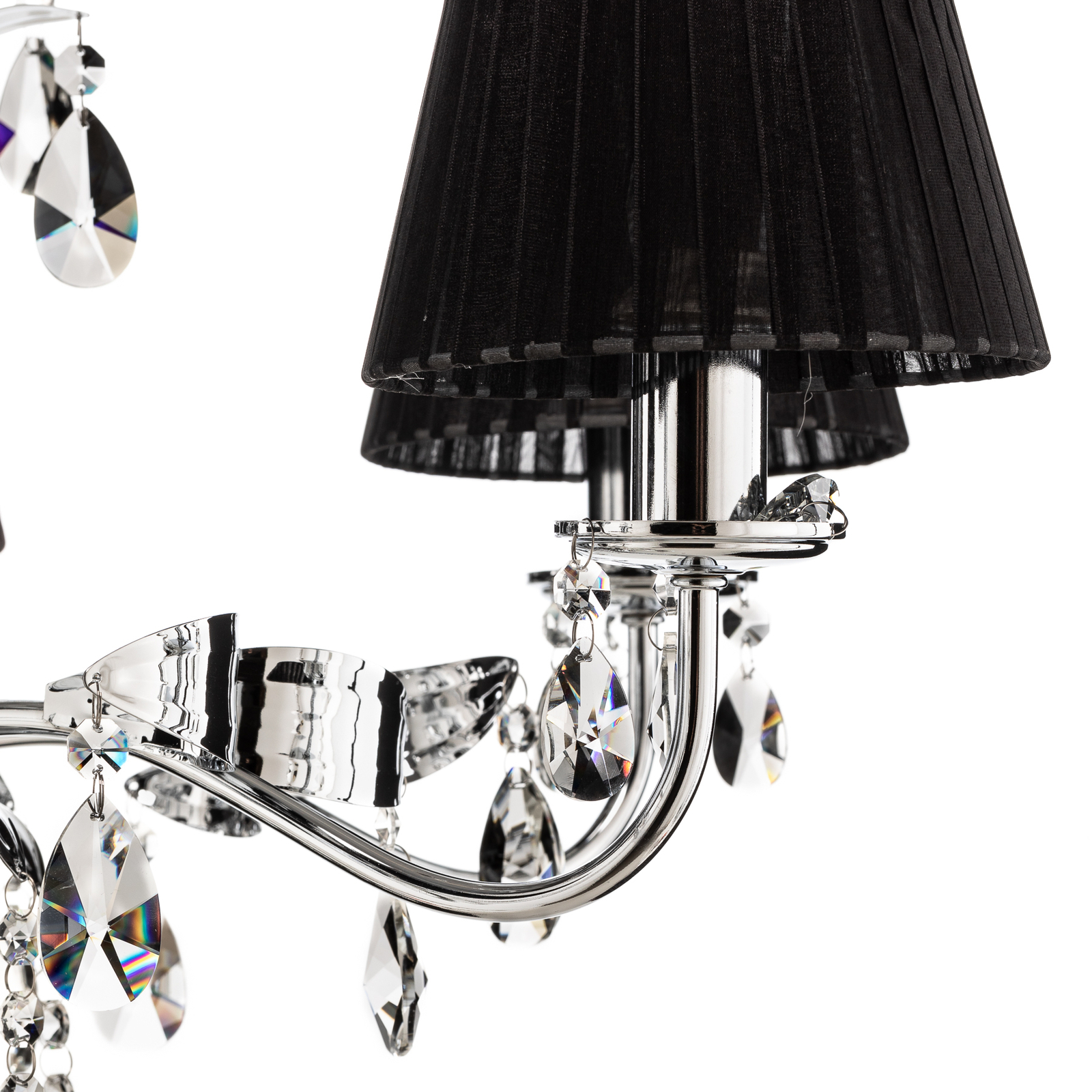 Lámpara de araña Jacqueline, 6 luces, negro
