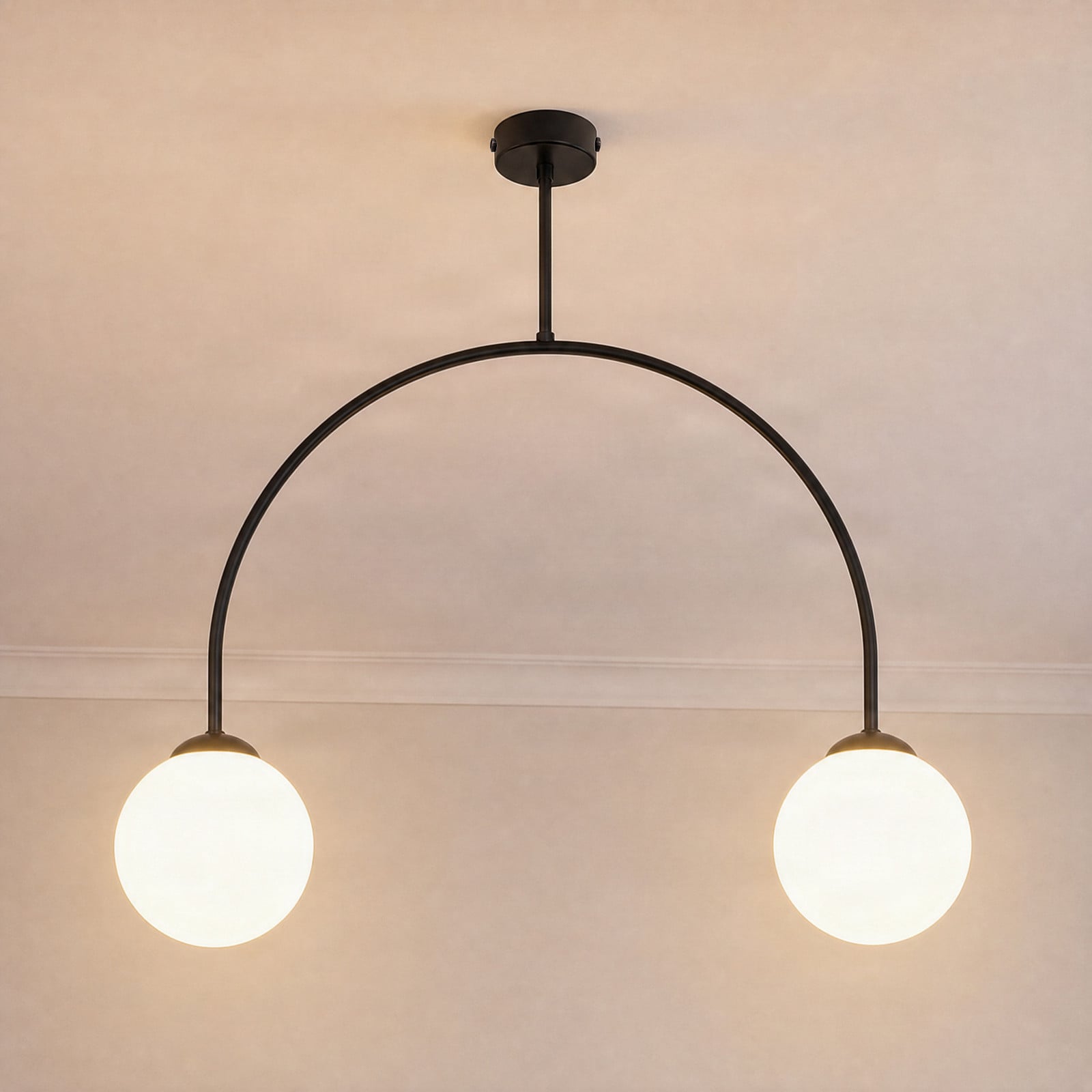 Milagro Lighting Stropna svjetiljka Archie, crna, duljina 68 cm, metal, 2 svjetla - Dnevni boravak/blagovaonica - crna, bijela