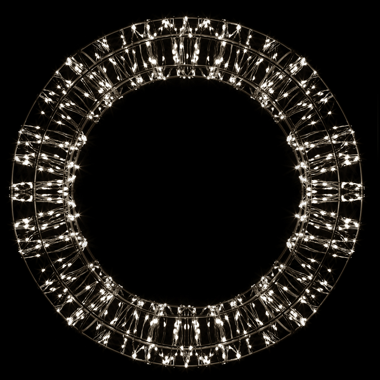 LED kerstkrans, zwart, 800 LED's, Ø 50cm