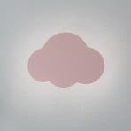 Cloud wall light, pink, 38 cm wide, metal, cloud, G9