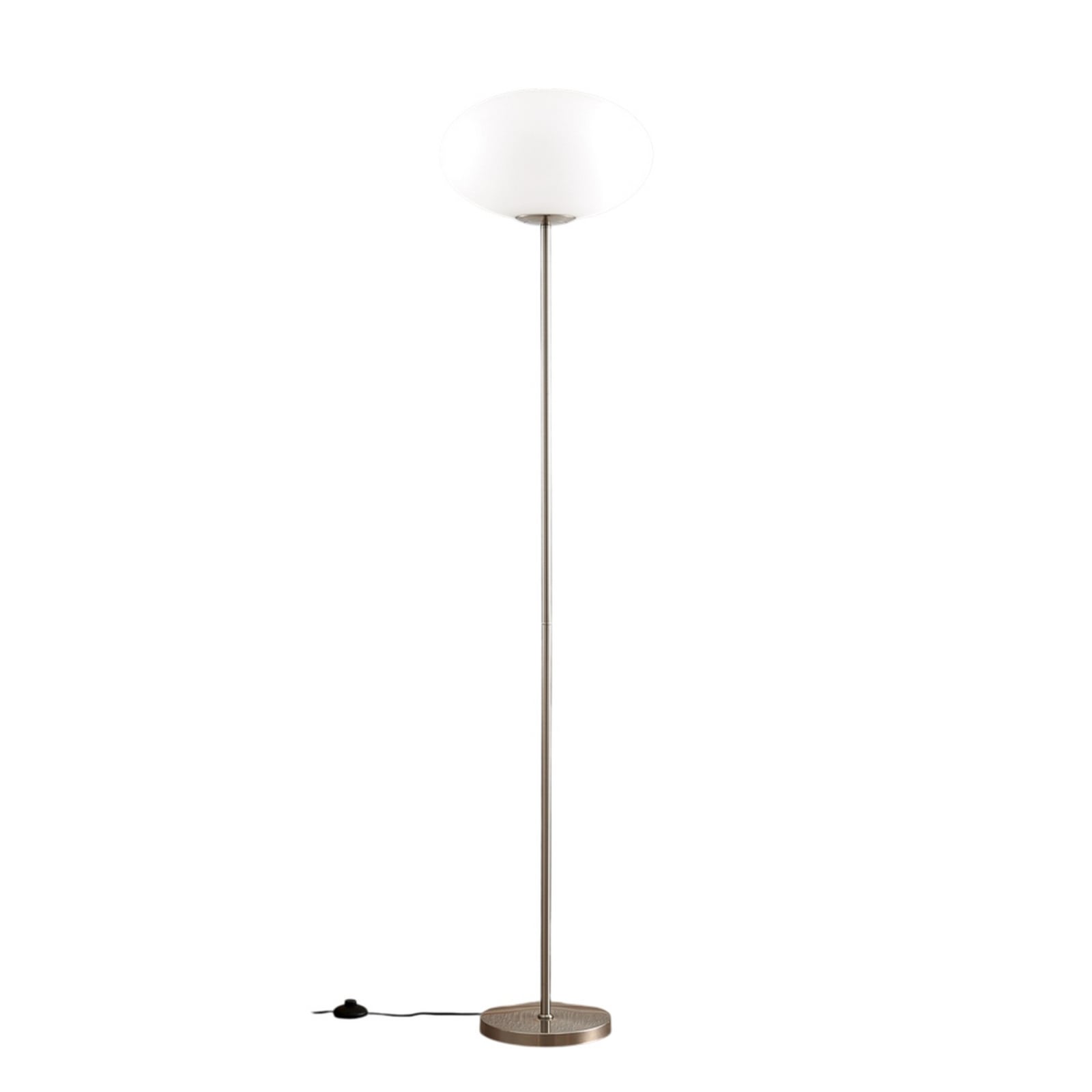 Lindby Stehlampe Sonika, 175 cm, nickelfarben, Glas, E27