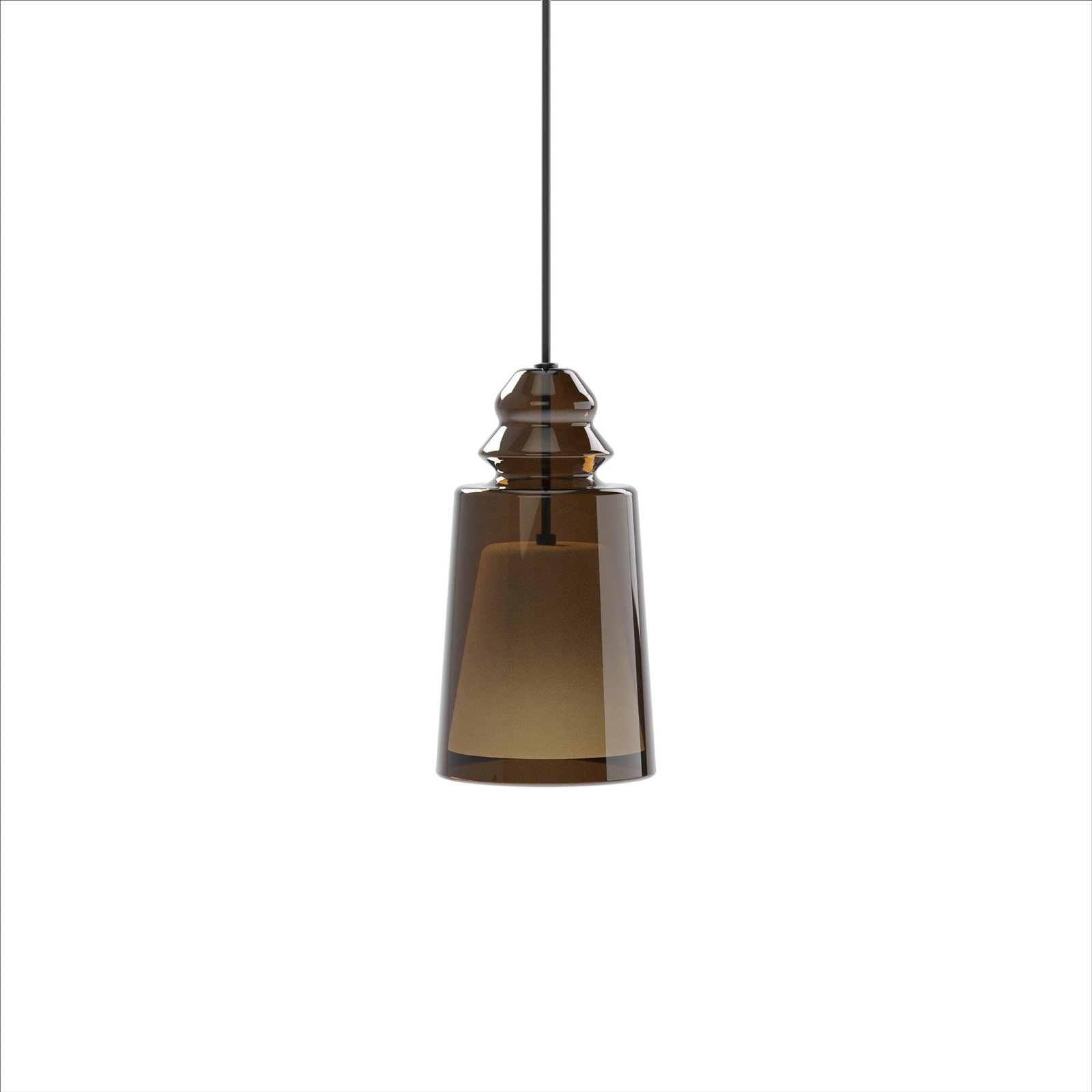 Karman pendant light Alibaglass Small, bronze-coloured, Ø 11 cm