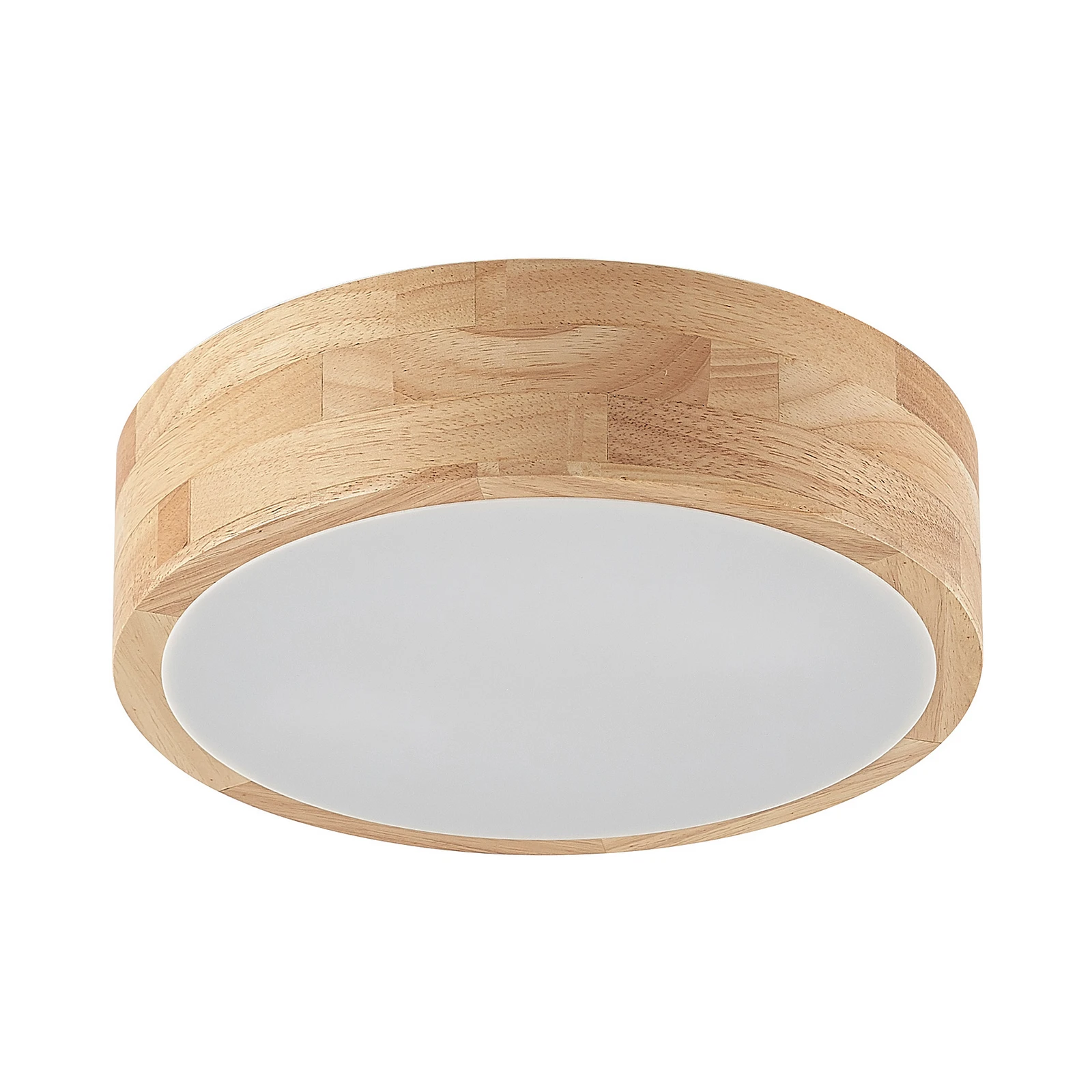 Lindby Deckenlampe Tanju, Ø30 cm, 2-flg., Kautschukholz, E27