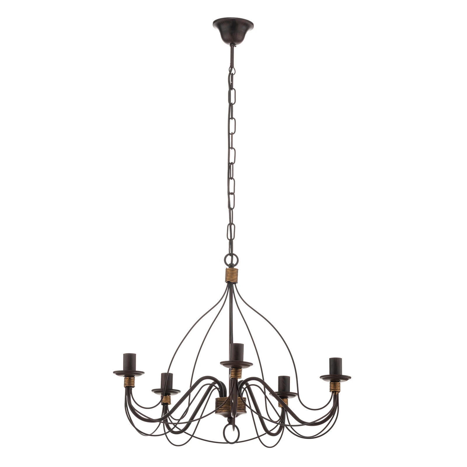 Kronleuchter Fiamma Marrone 5fl. ohne Schirme