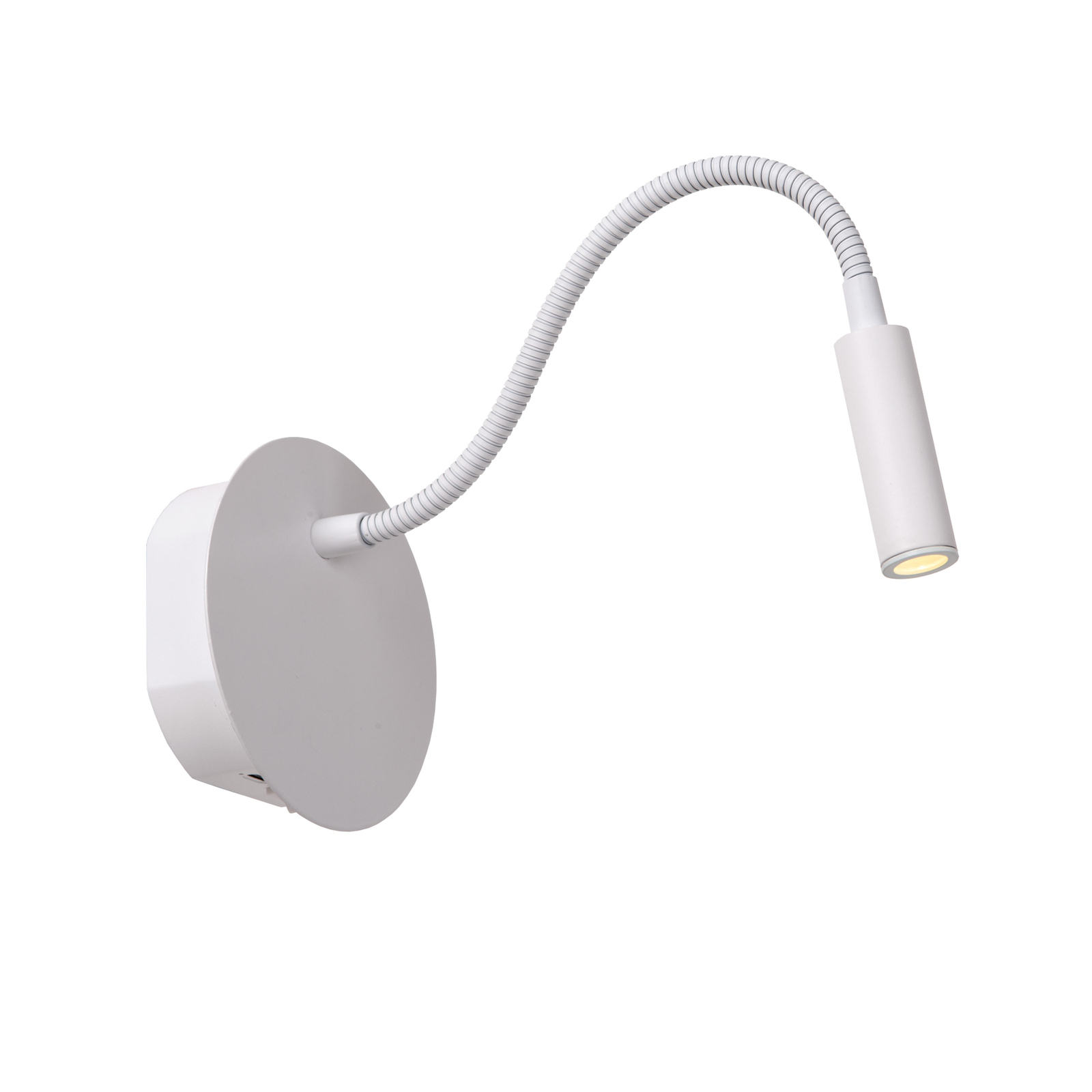 LED battery wall spotlight Jolijn, white, flexible arm, Ø 11 cm, magnet